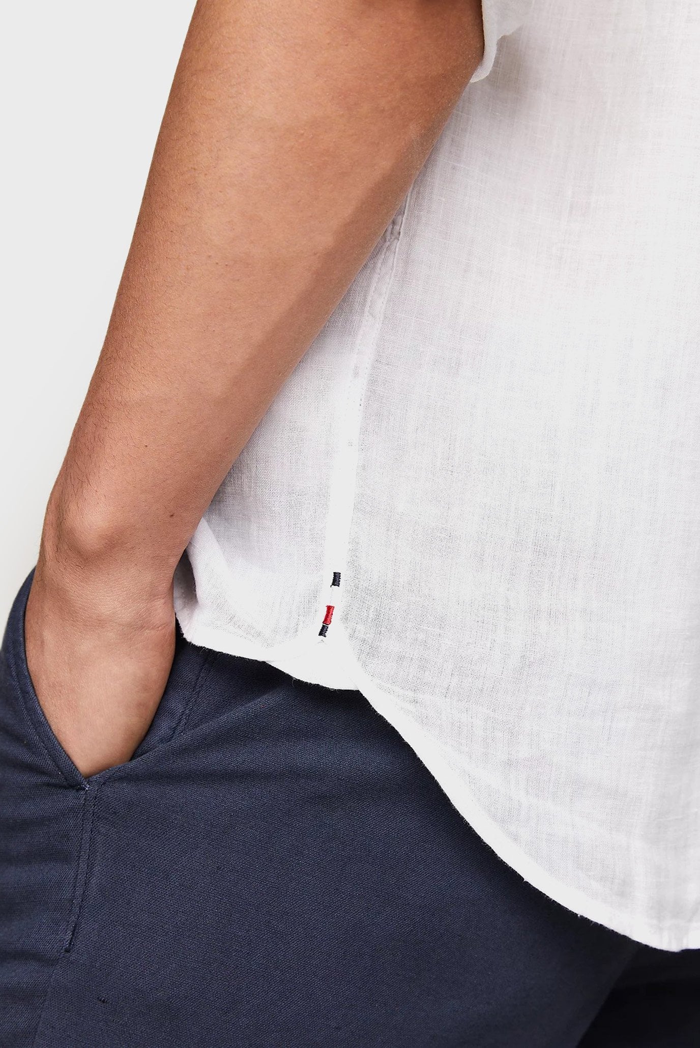 Мужская белая льняная рубашка PIGMENT DYED LI SOLID RF 4