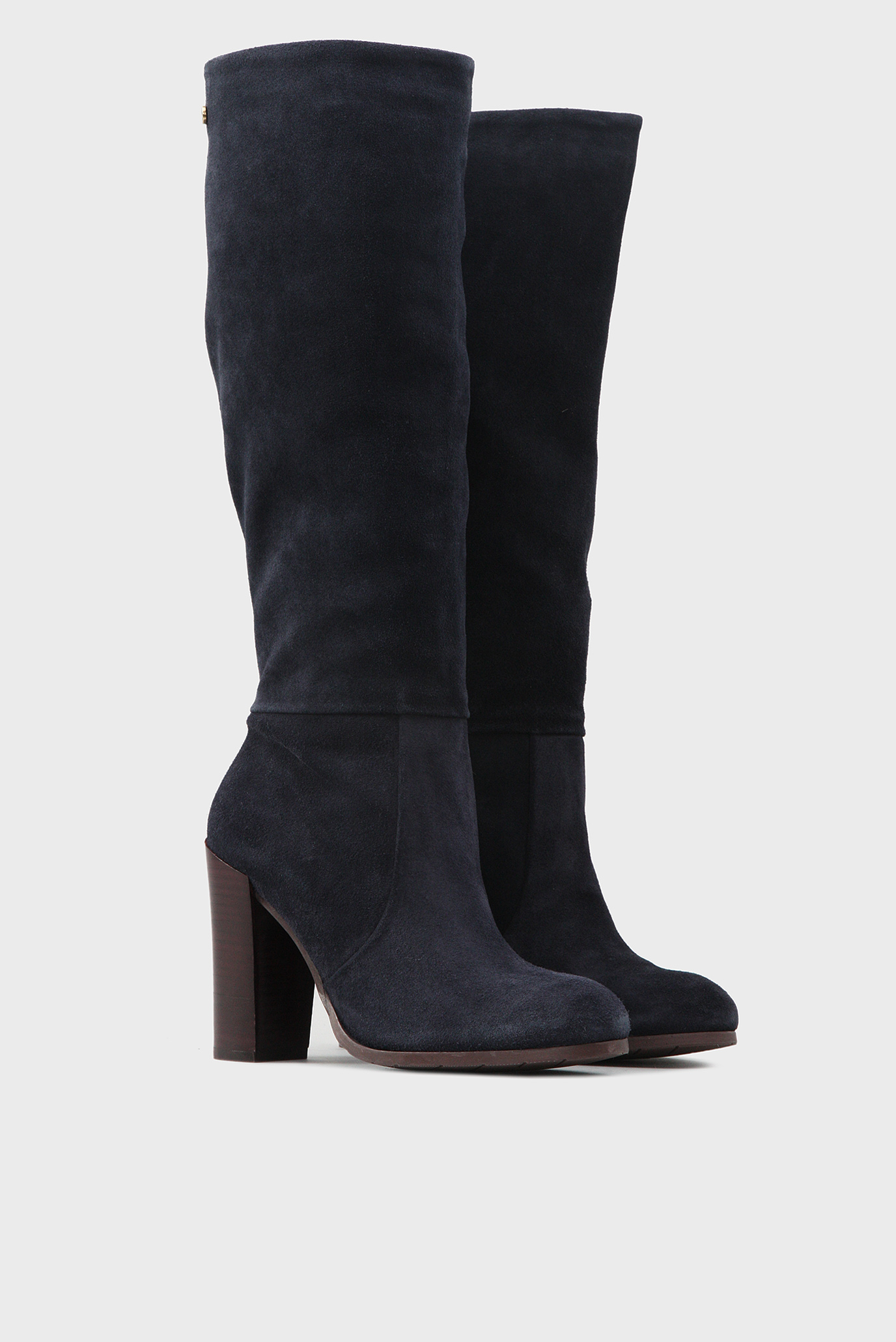 Женские синие замшевые сапоги 7