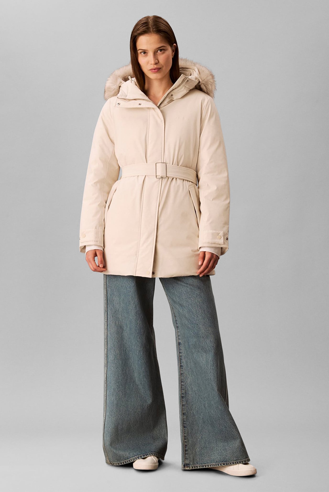 Куртка зимняя BELTED MATTE QUILTED JACKET WITH 2