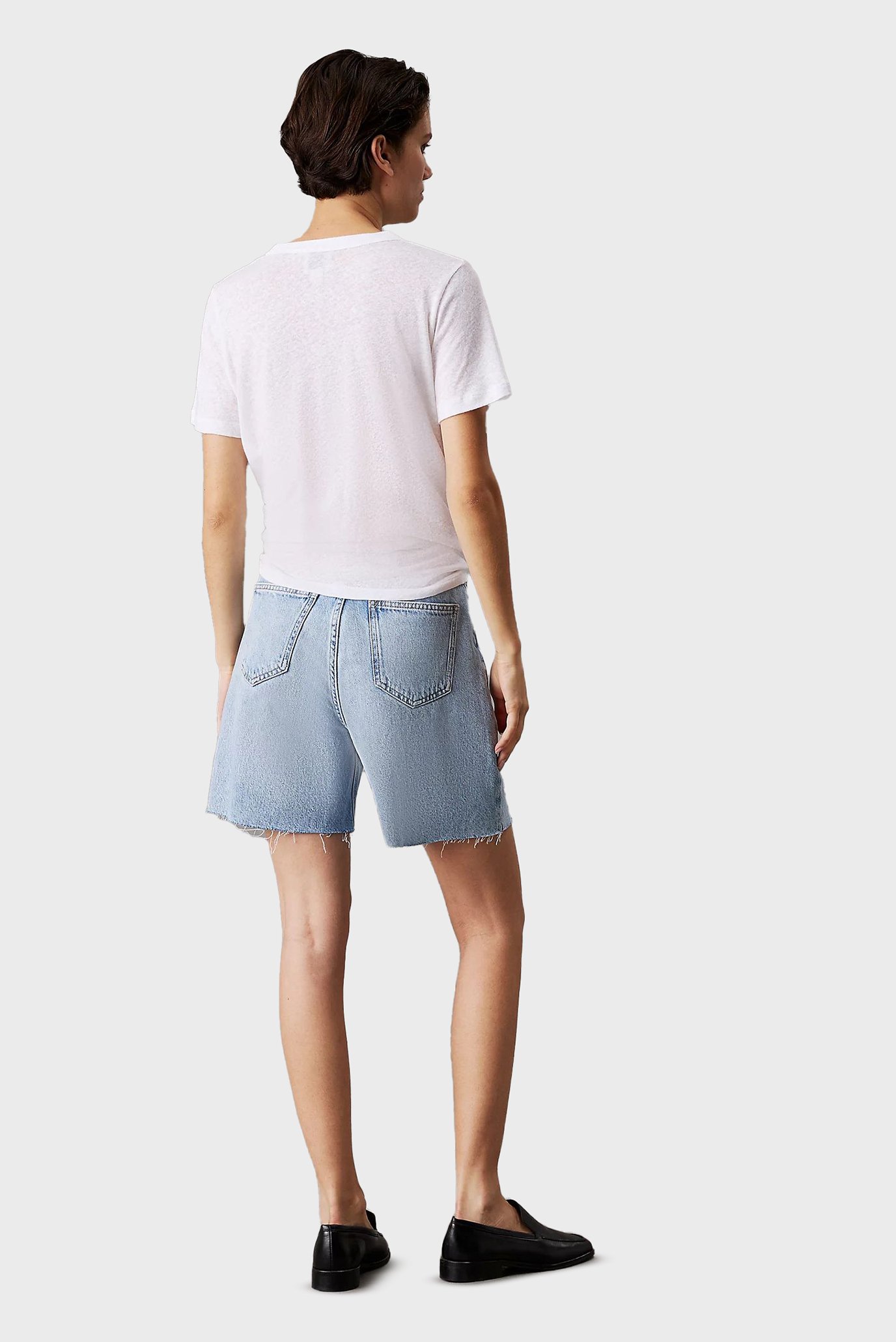 Женская белая льняная футболка LINEN JERSEY RELAXED TEE 2