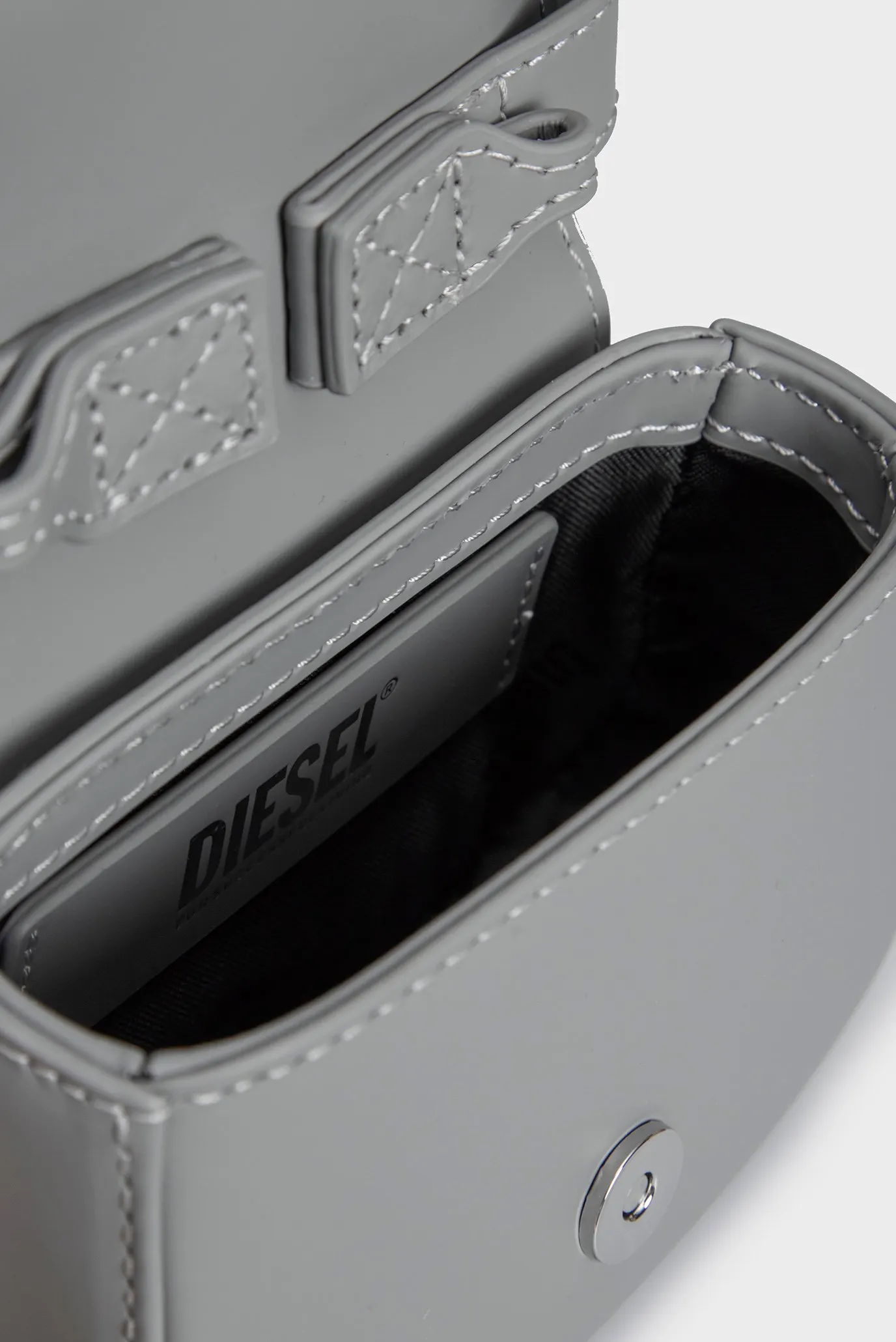 Женская серая кожаная сумка 1DR 5