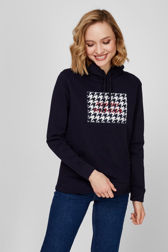 Женское темно-синее худи REGULAR HOUNDST BOX Tommy Hilfiger