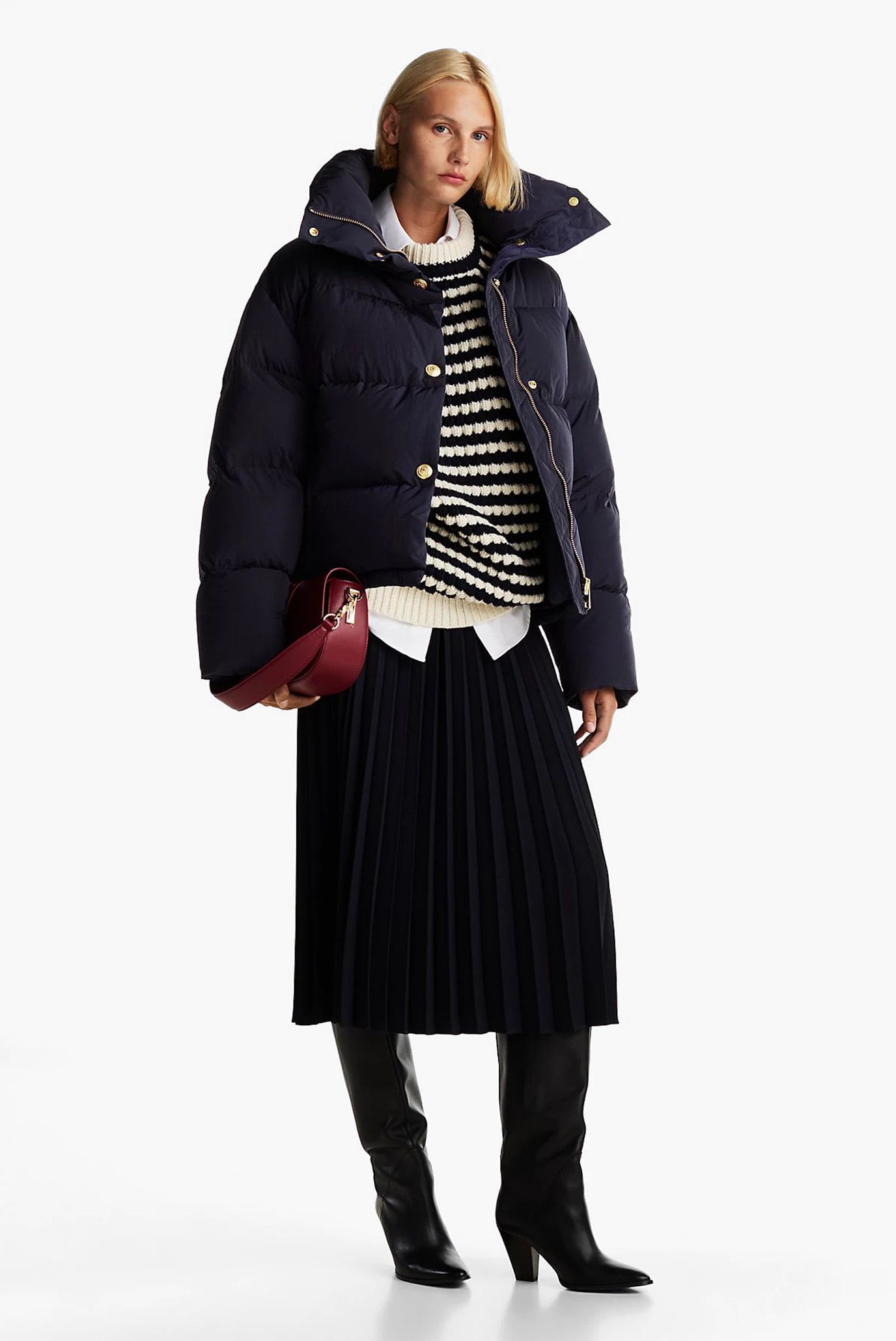 Женский темно-синий пуховик GOLD BUTTON DOWN JACKET 2