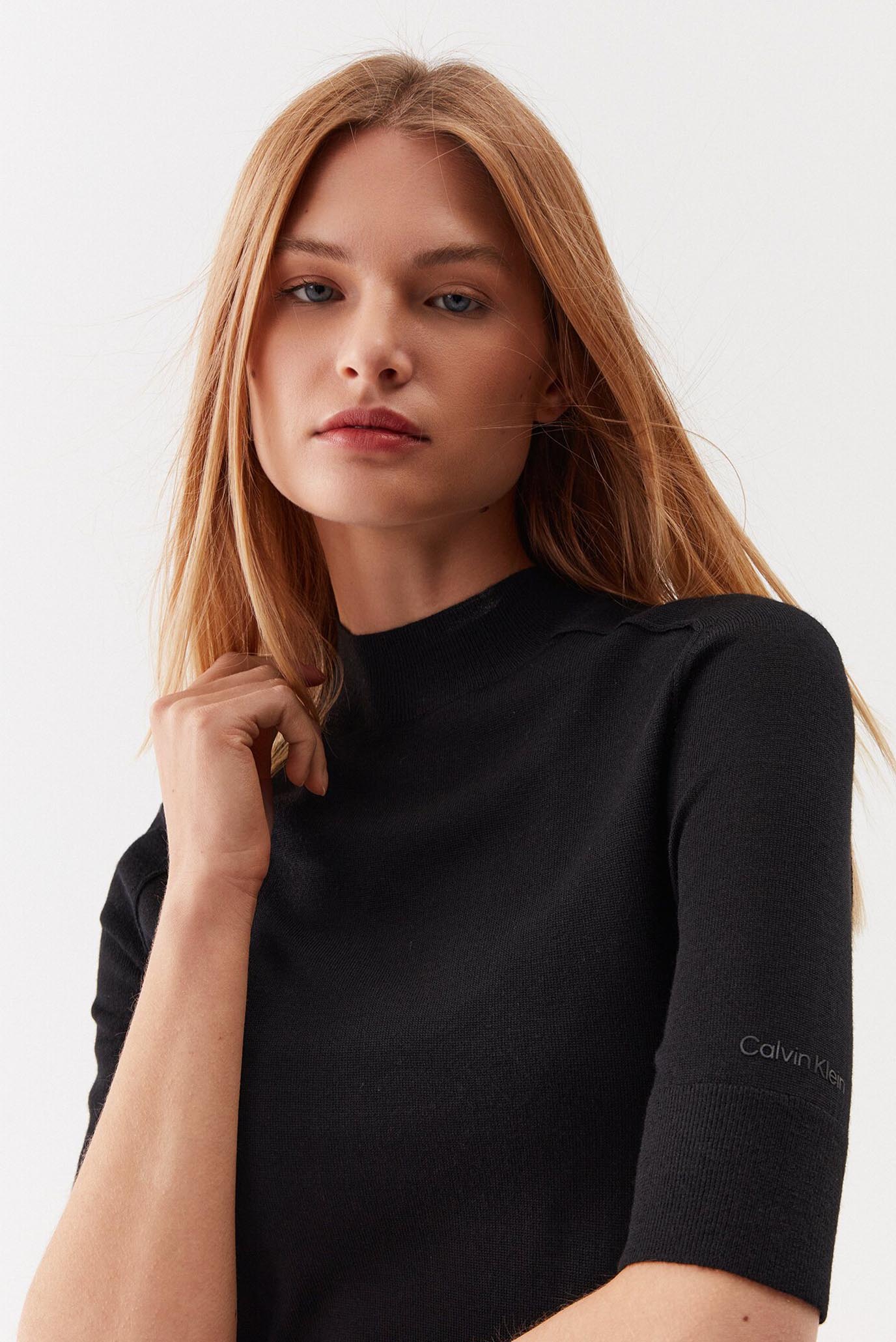 Женский черный шерстяной гольф EXTRA FINE WOOL 4