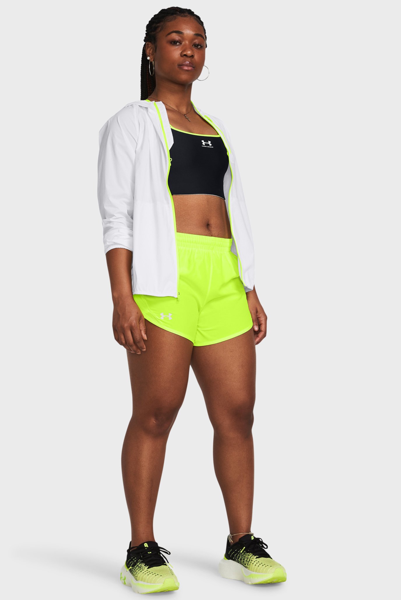 Женские желтые шорты UA Fly By 3'' Shorts 2