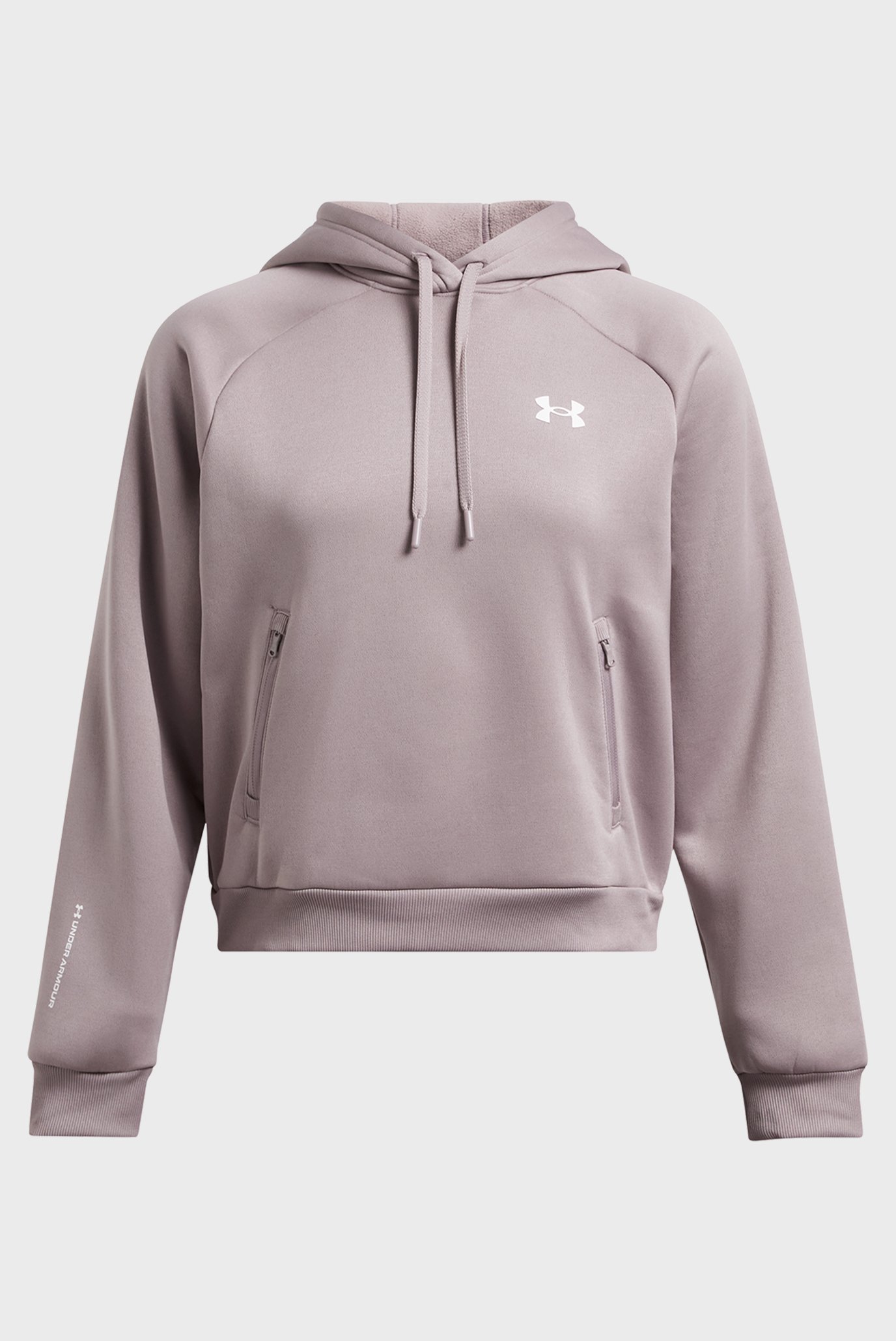 Женское пудровое худи UA Armour Flc Pro Hdy 4