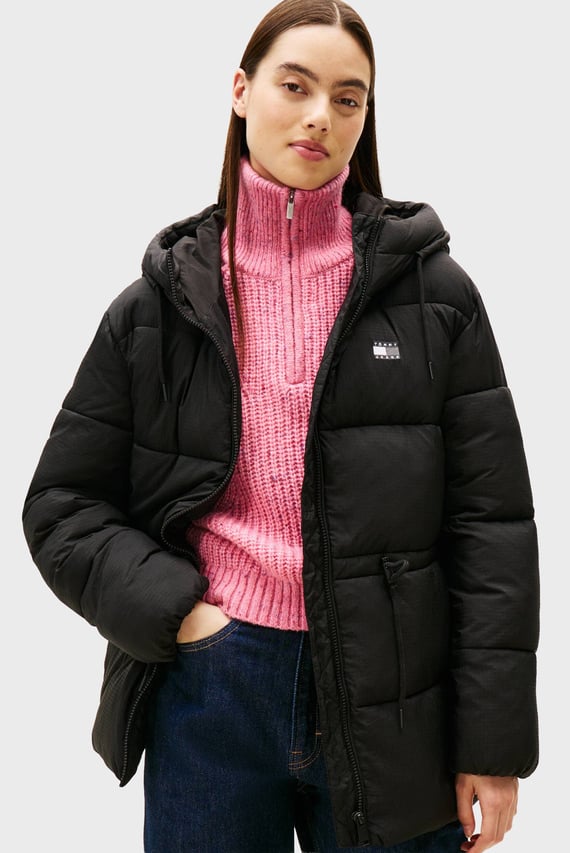 Куртка зимняя TJW HOODED MIDI PUFFER JACKET Tommy Jeans