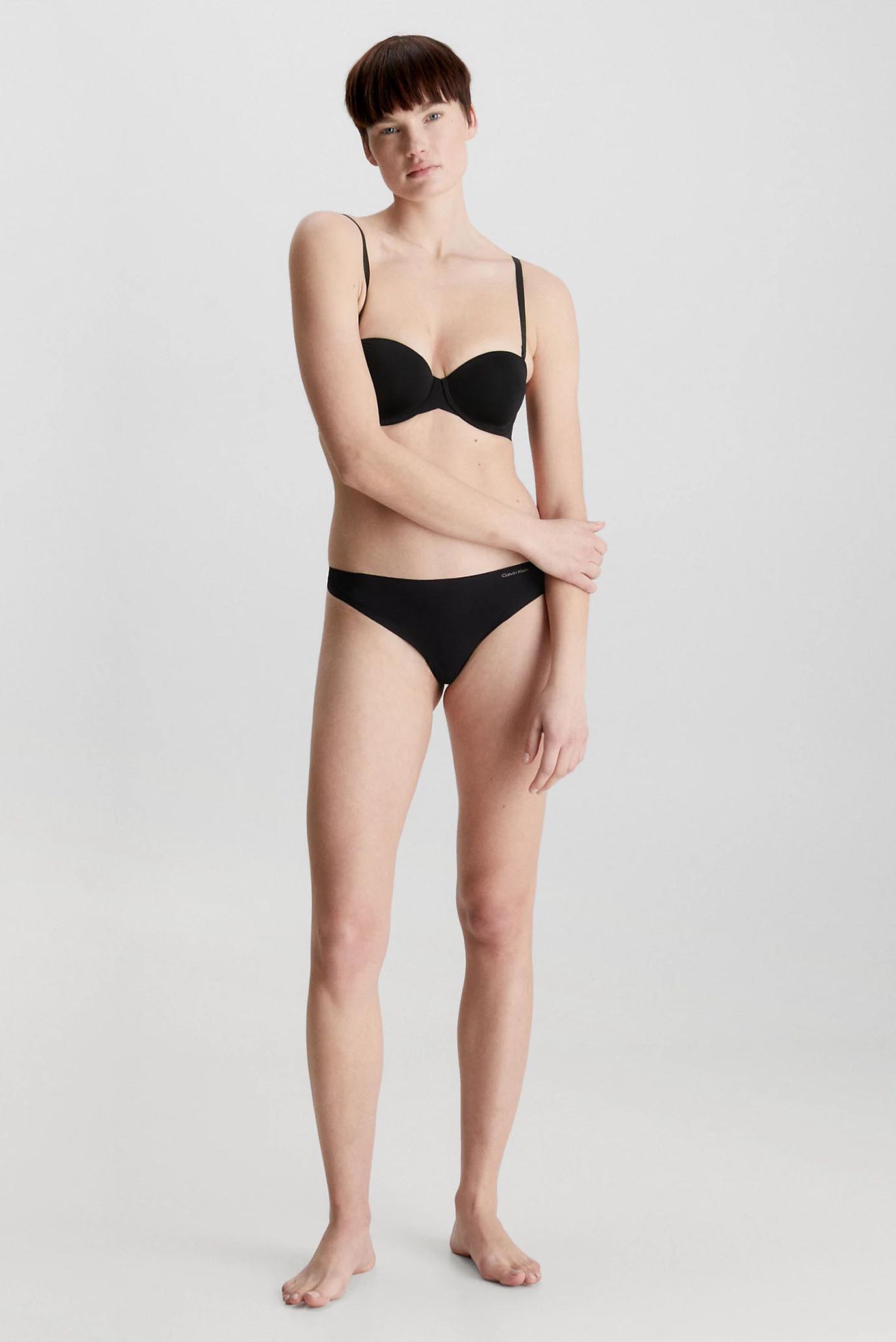 Женские черные трусики THONG 6