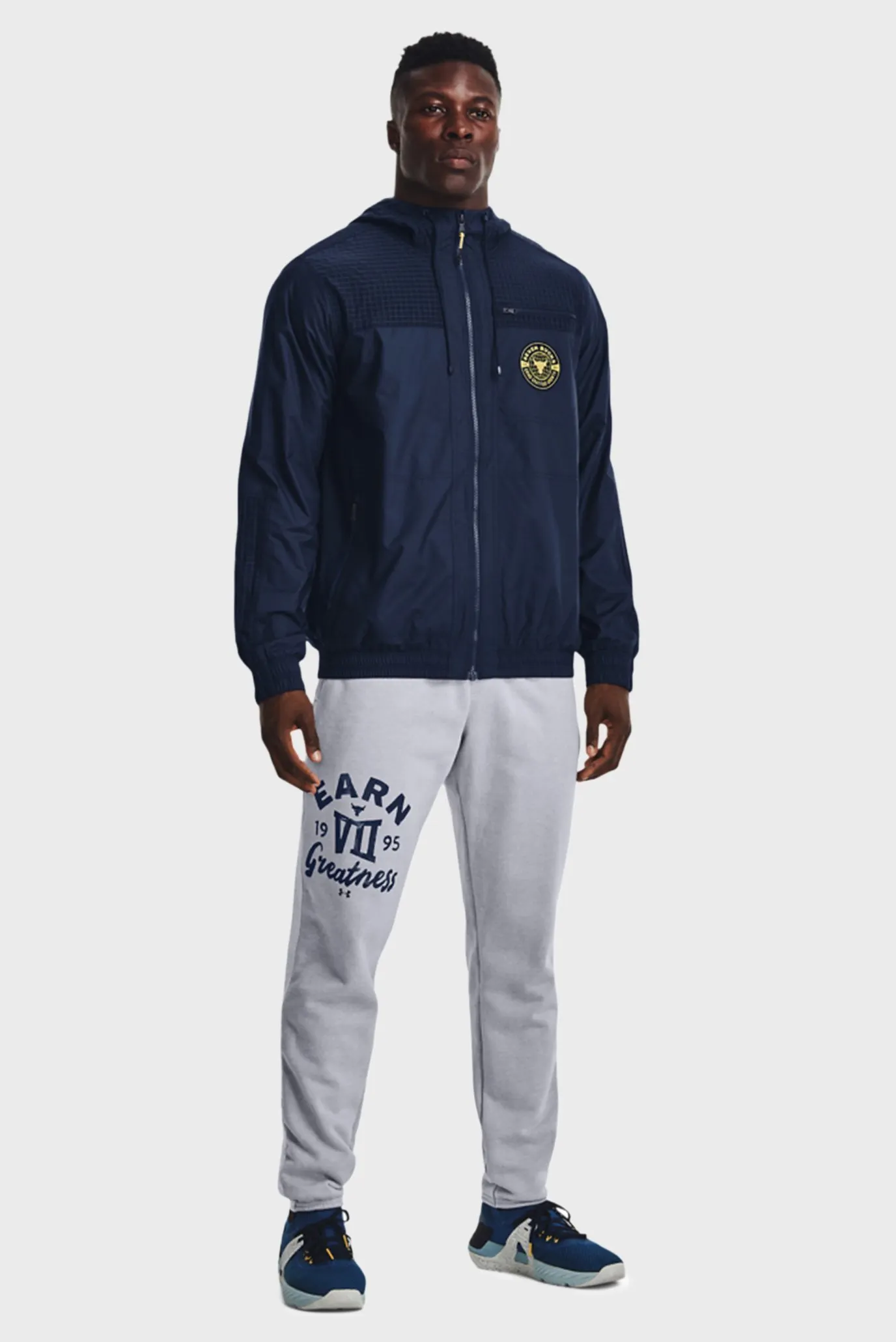 Мужская темно-синяя ветровка UA Pjt Rock Q1 Woven Layer 2