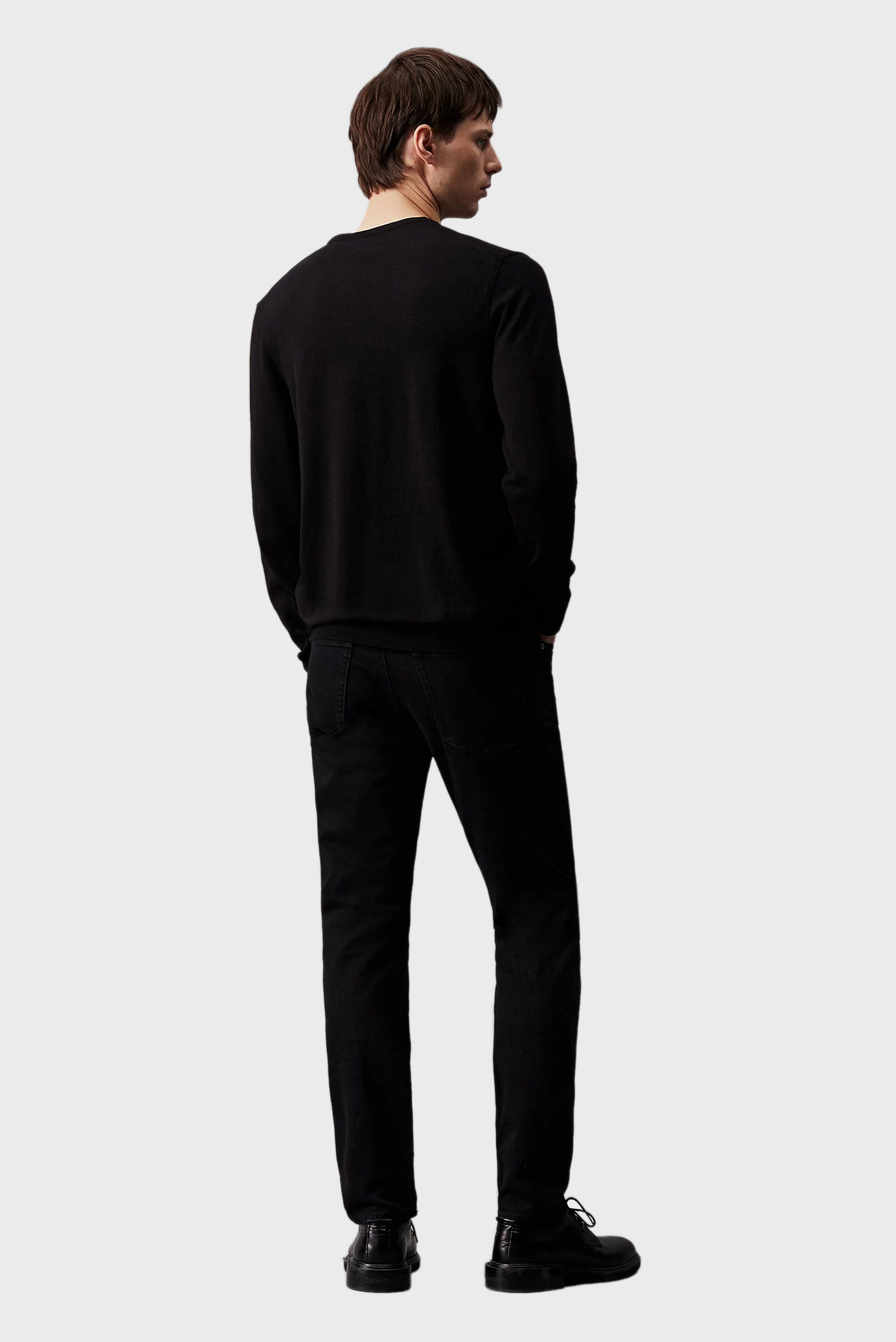 Мужской черный джемпер COTTON SILK BLEND CN 3