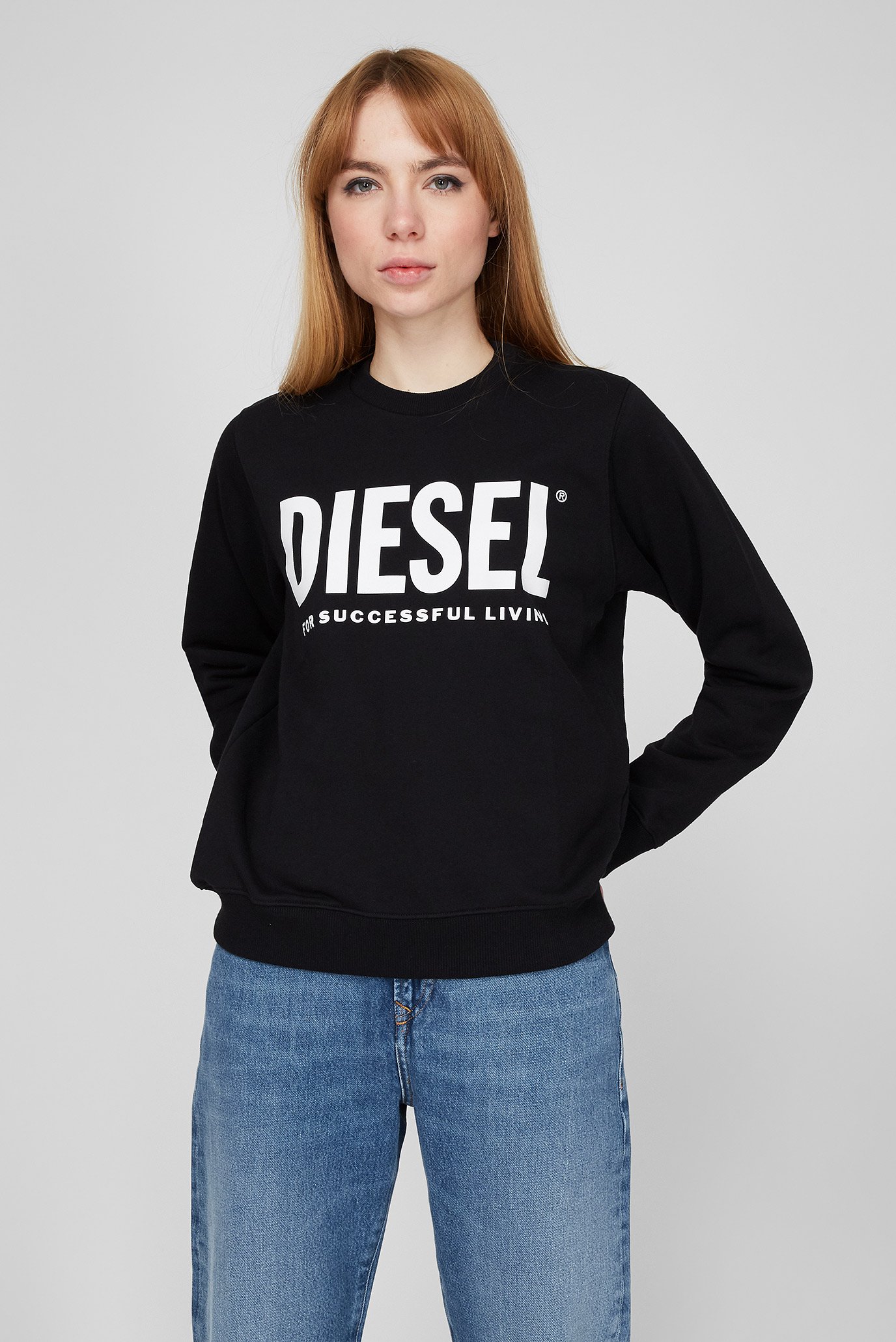 Женский черный свитшот F-ANGS-ECOLOGO 8