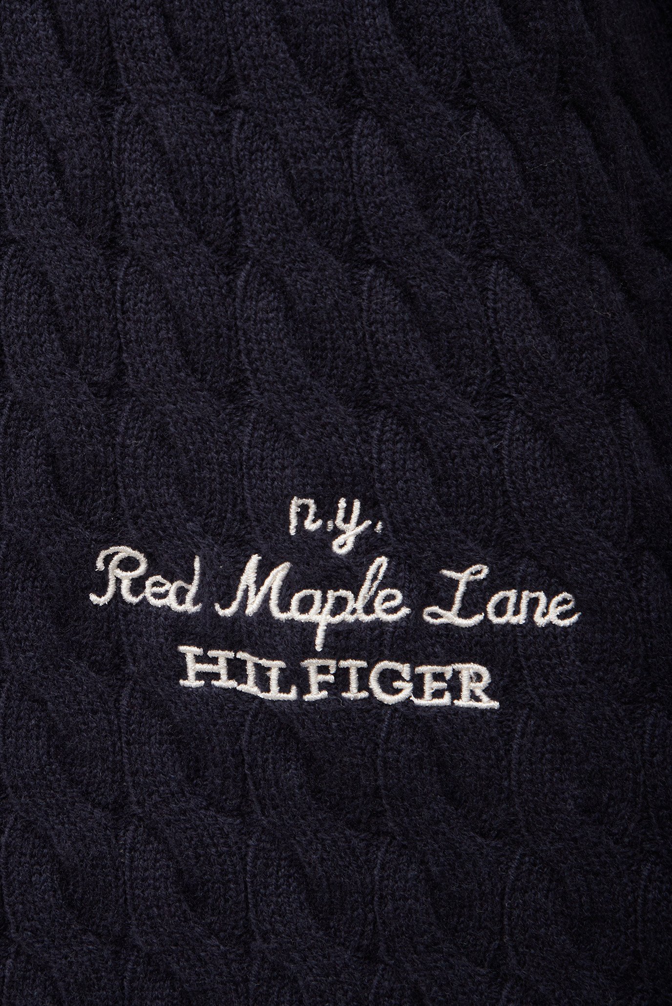 Женский темно-синий шерстяной кардиган WOOL BLEND CABLE V-NK 3