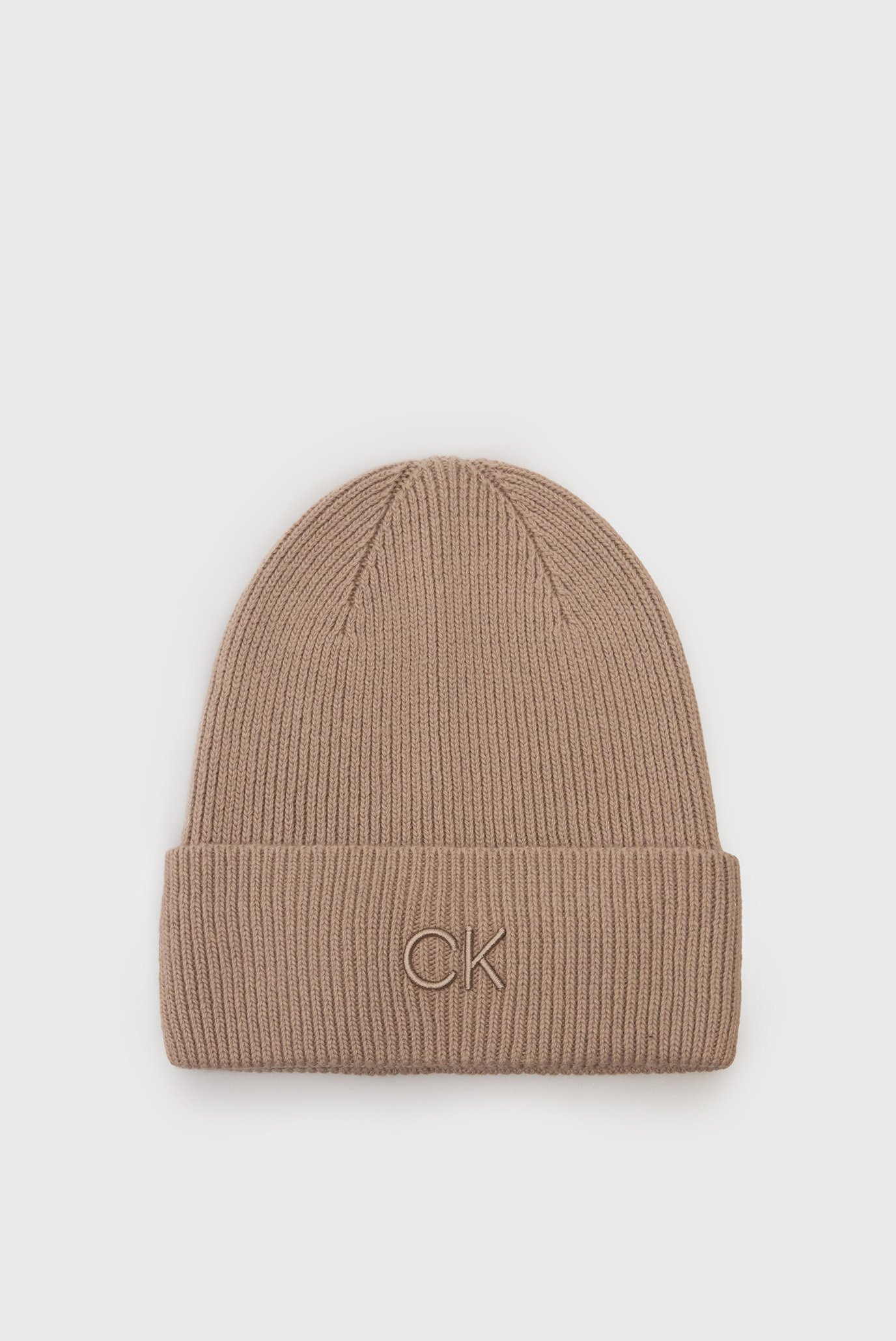 Шапка/CK EMBROIDERY FINE RIB BEANIE 1