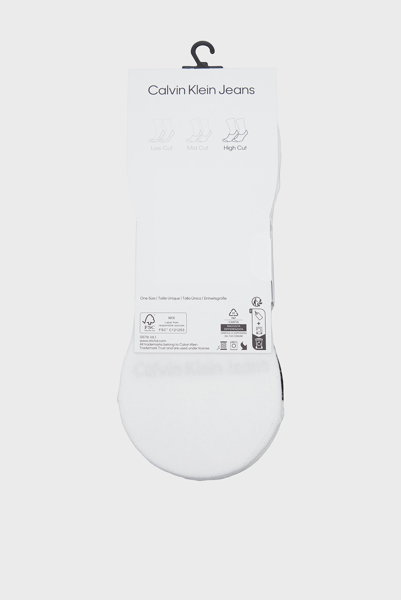 Следы CKJ MEN FOOTIE HIGH CUT 2P CONTRAST TAB 3