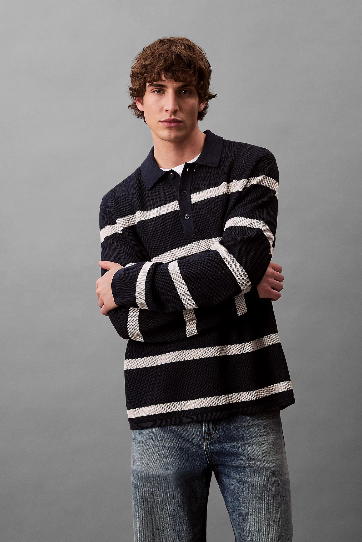 Свитер LS STRIPE POLO 12GG 4