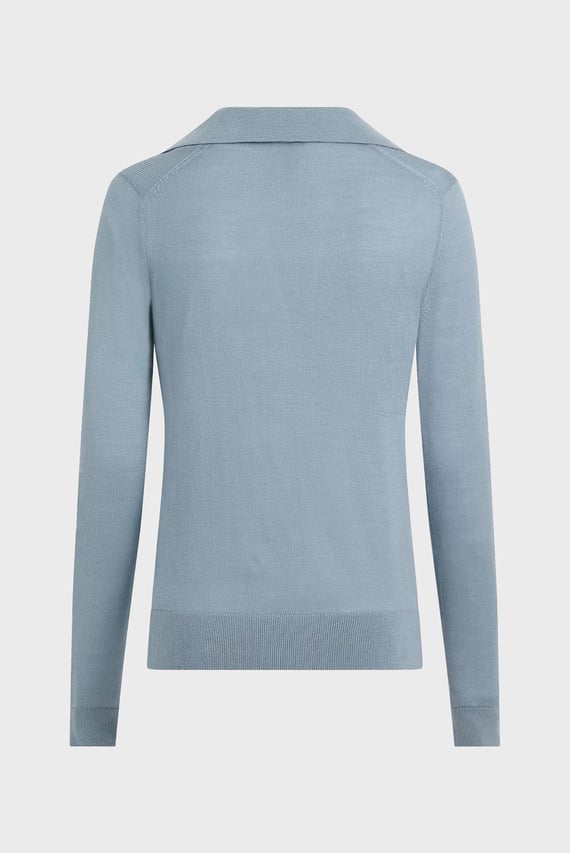 Поло с длинным рукавом ACETATE BLEND POLO REG SWEATER