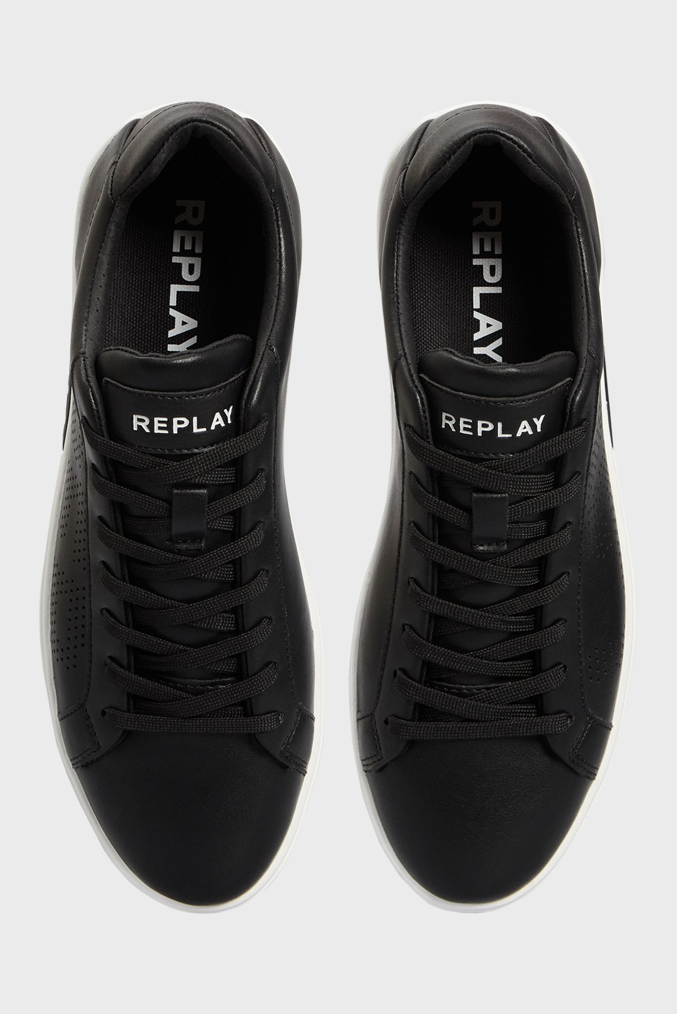 Мужские черные кожаные сникерсы POLYS M 4