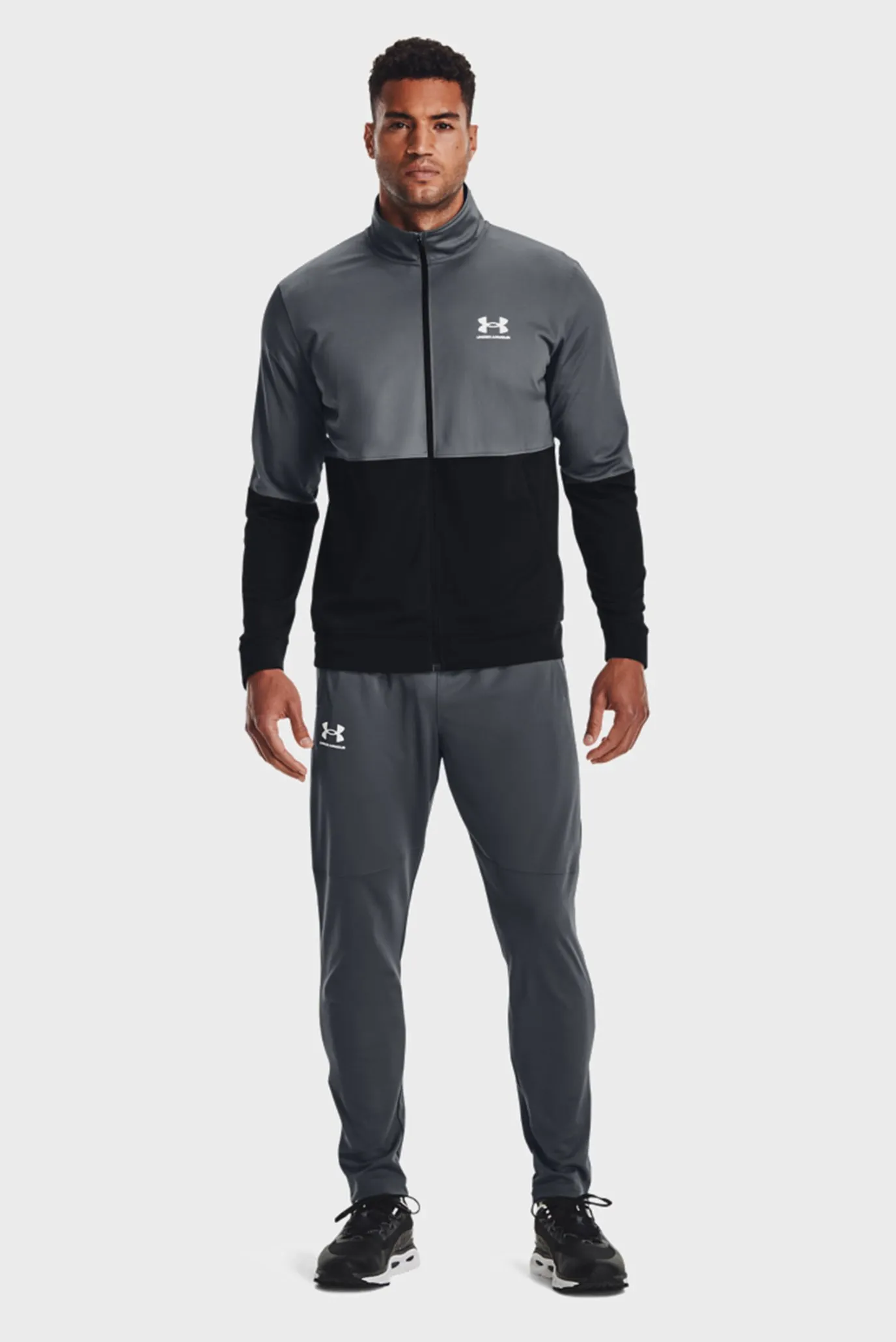 Мужская серая спортивная кофта UA PIQUE TRACK JACKET 2