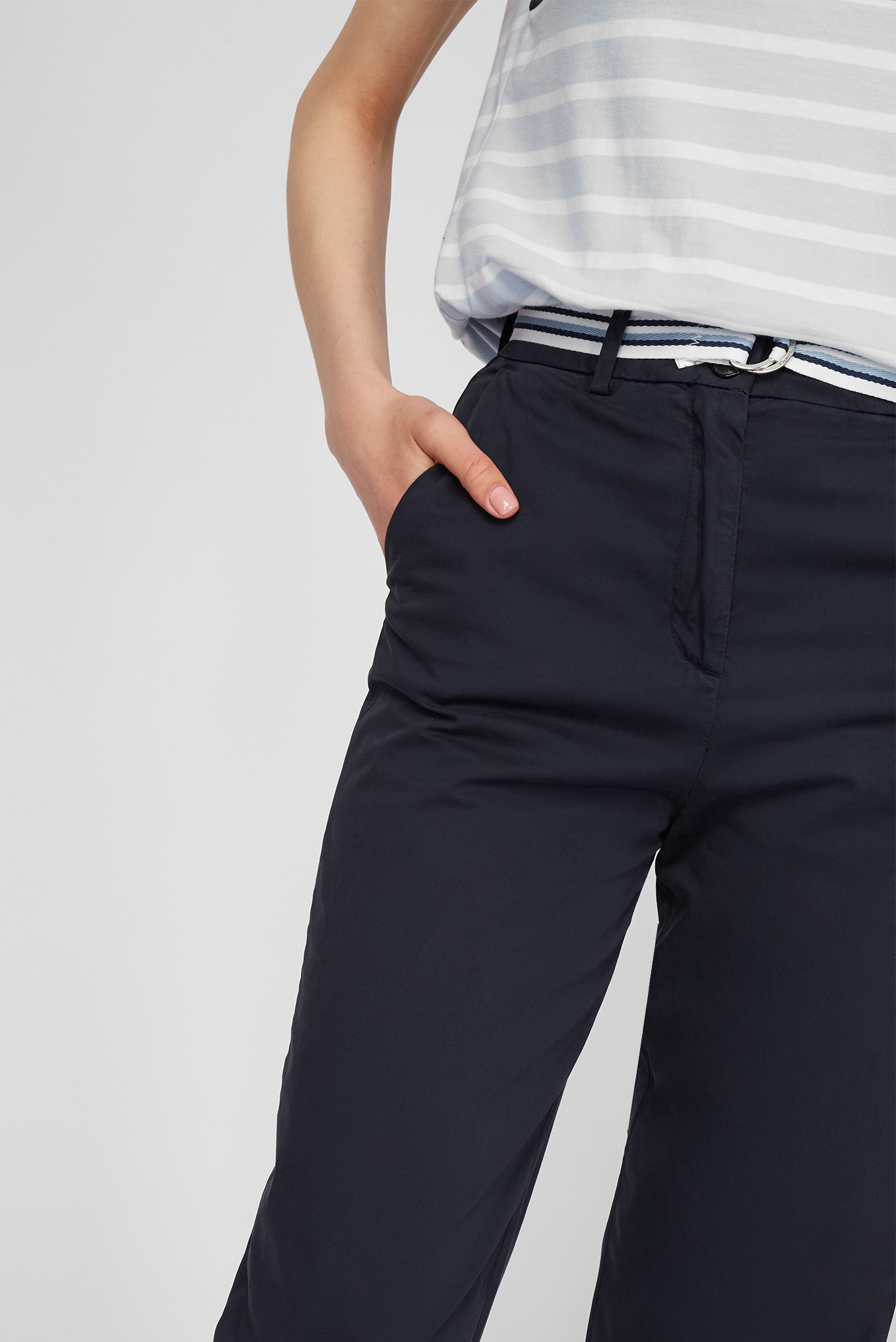 Женские синие брюки CO MODERN TAPERED CHINOTommy Hilfiger Женские синие брюки CO MODERN TAPERED CHINO 10