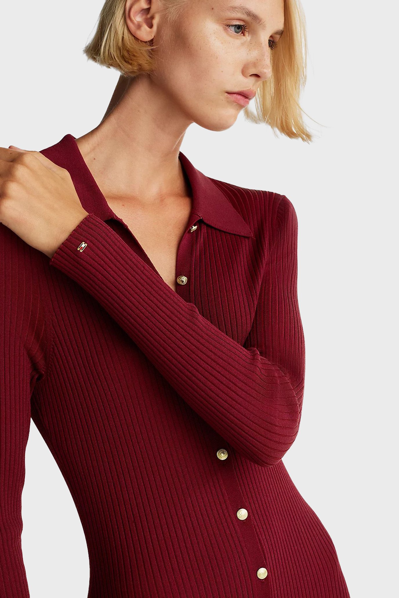 Платье GOLD BUTTON RIB LONG SWT DRESS 4