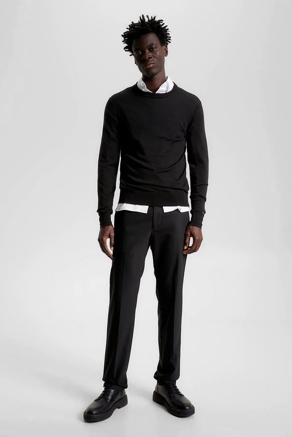 Мужской черный шерстяной джемпер FINE GAUGE MERINO CREW NK