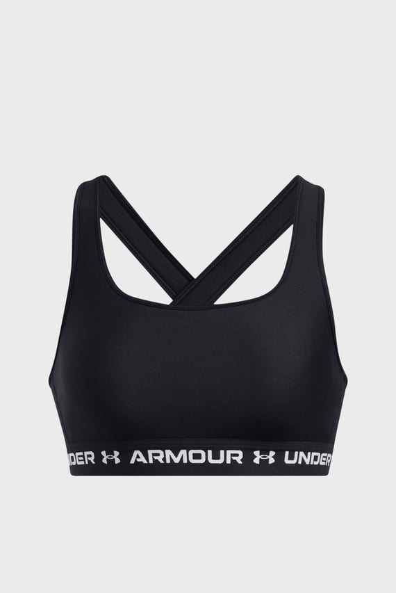 Женский черный топ UA Crossback Mid Bra