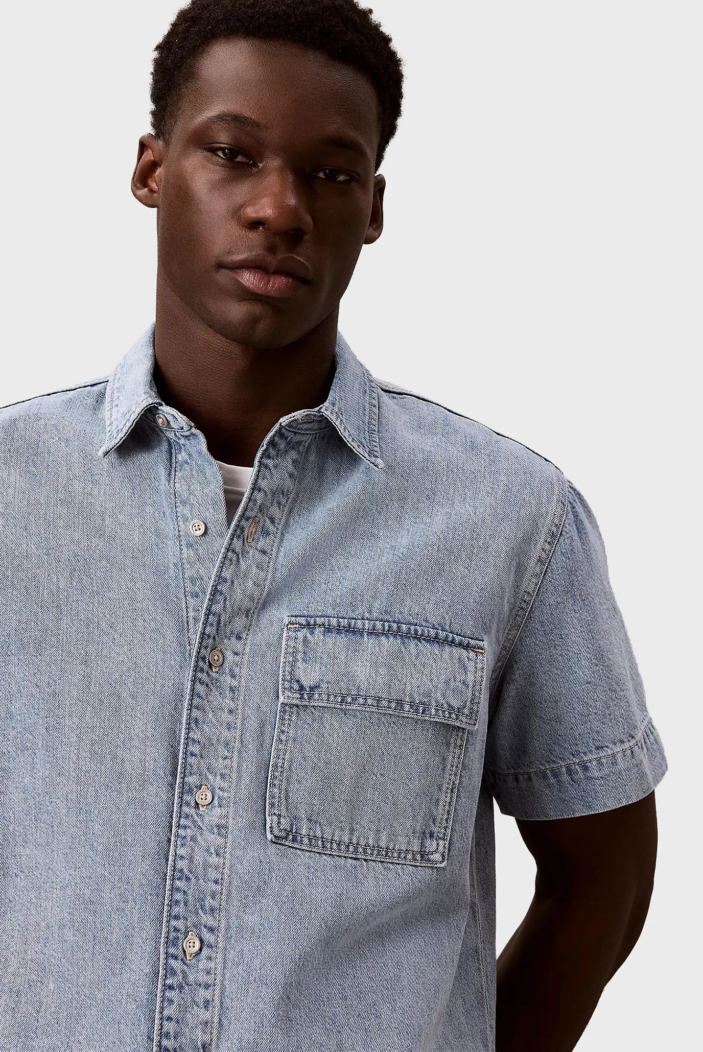 Рубашка с коротким рукавом SS LINEN DENIM UTILITY SHIRT SHA 4