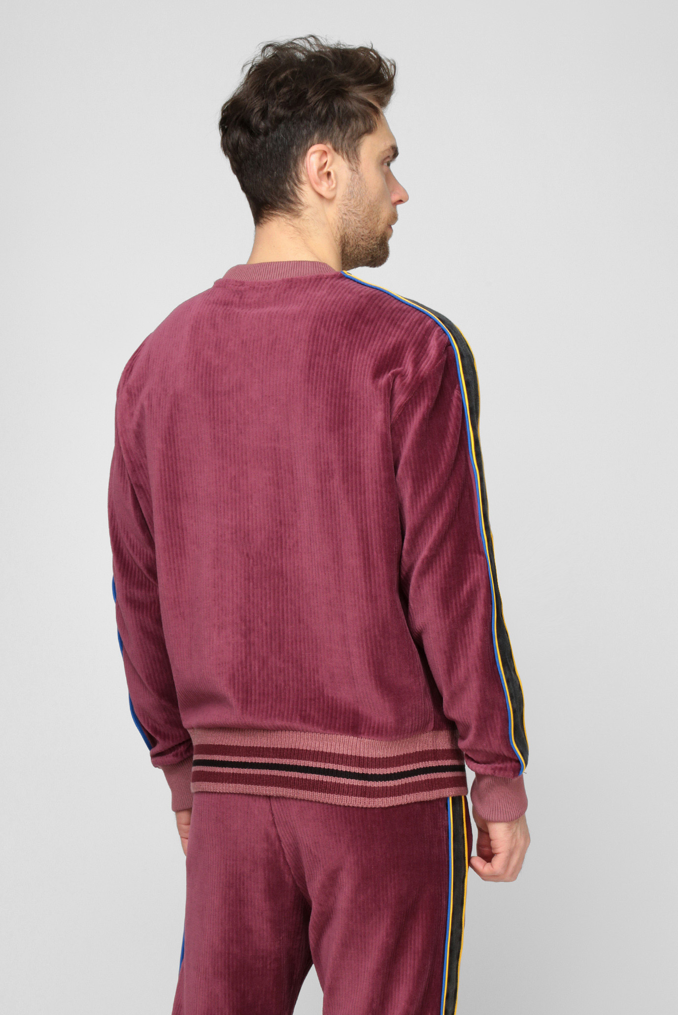 Мужской бордовый вельветовый свитшот MEYER 4