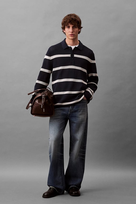 Свитер LS STRIPE POLO 12GG Calvin Klein Свитер LS STRIPE POLO 12GG Calvin Klein