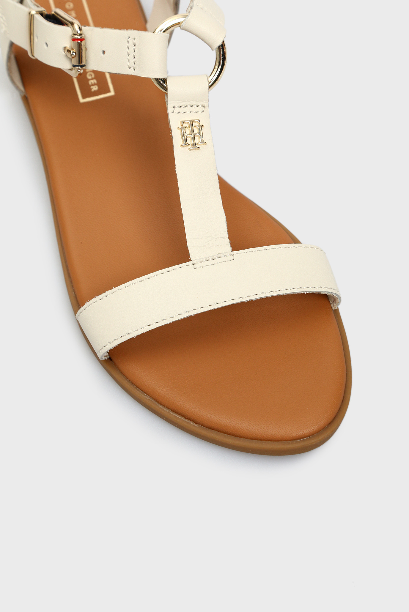 Женские белые кожаные сандалии ELEVATED 9