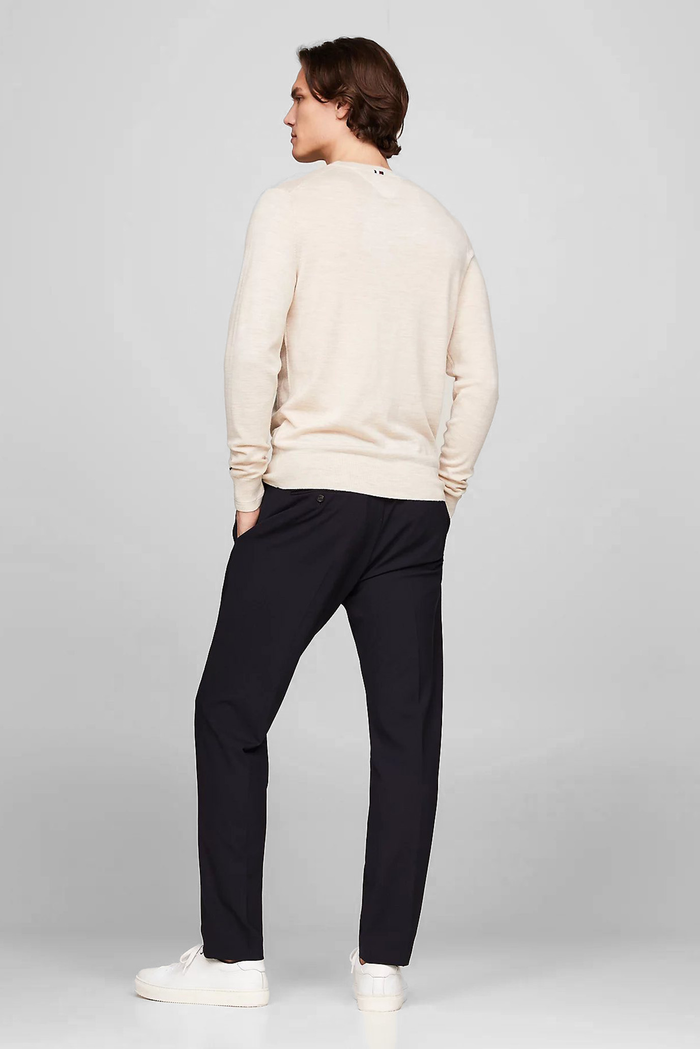 Мужской бежевый шерстяной джемпер DC FINE GAUGE MERINO CREW NK 3