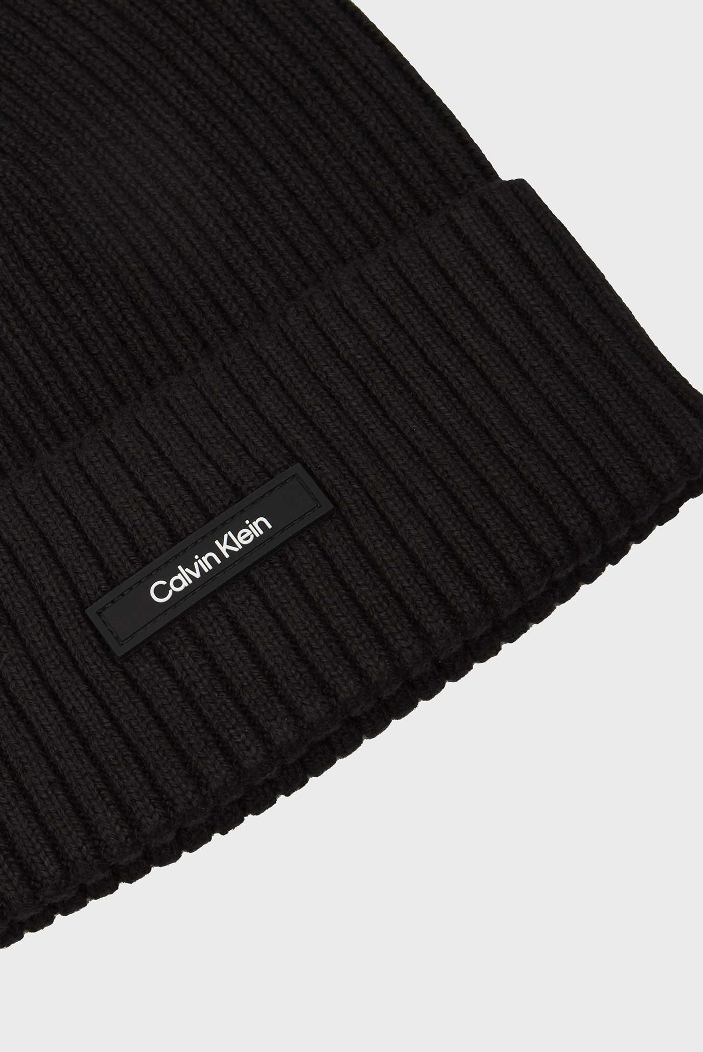 Мужская черная шапка CLASSIC COTTON RIB BEANIE 4