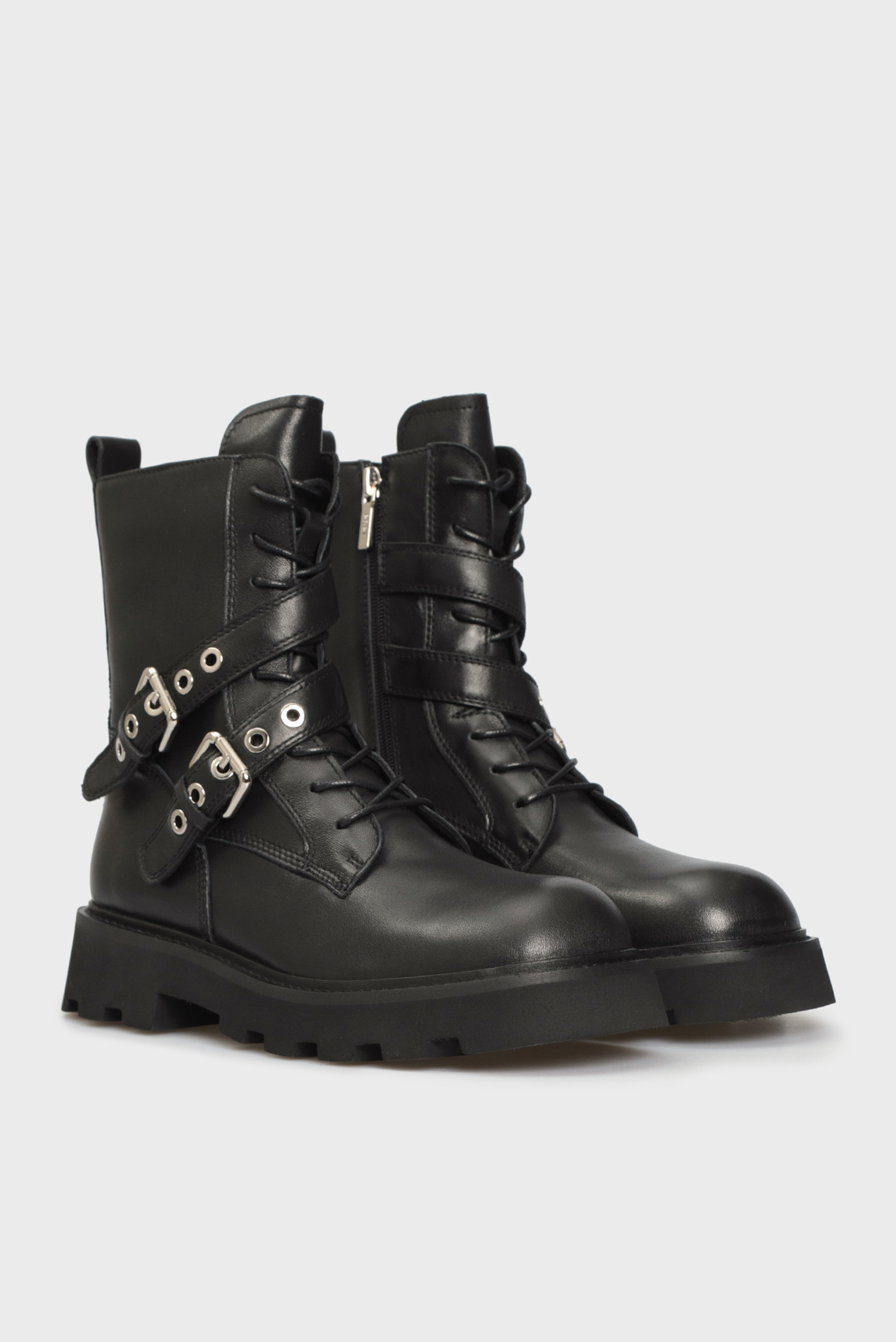 Женские черные кожаные ботинки Farea 8