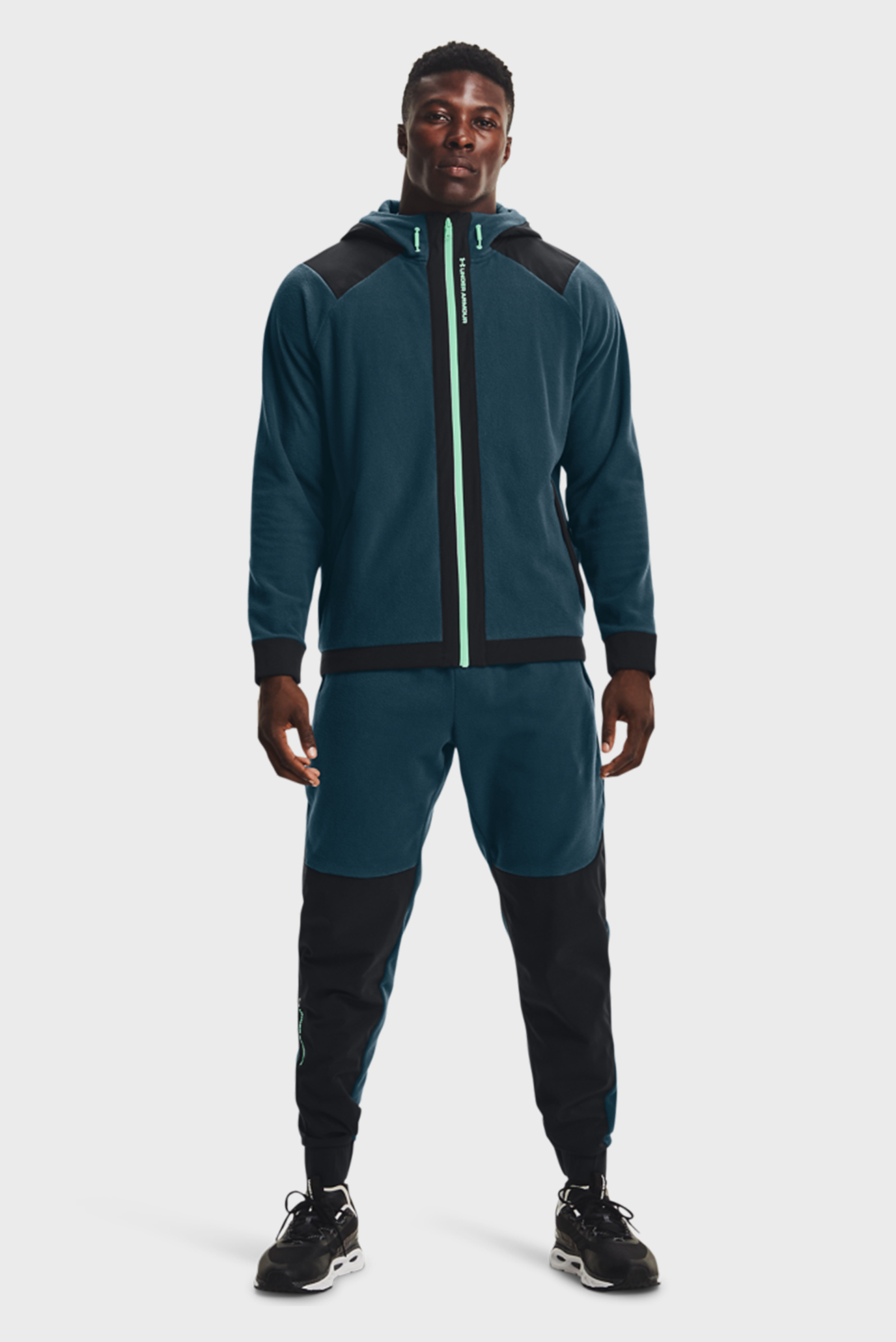 Мужское синее худи UA RUSH FLEECE FZ HOODIE 8