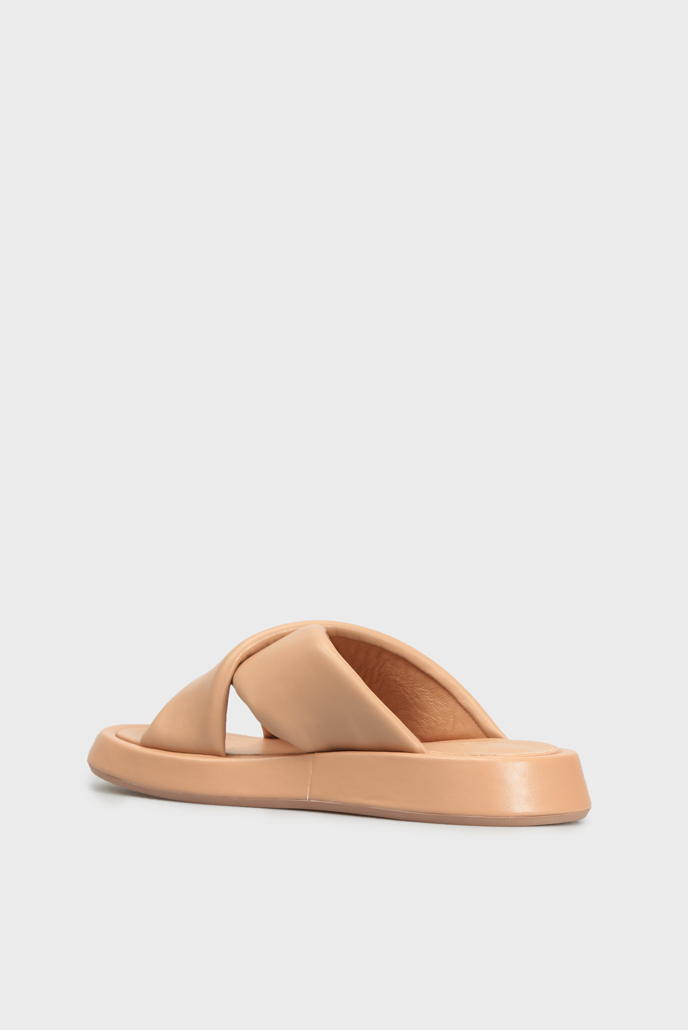 Женские бежевые кожаные слайдеры Monza 10