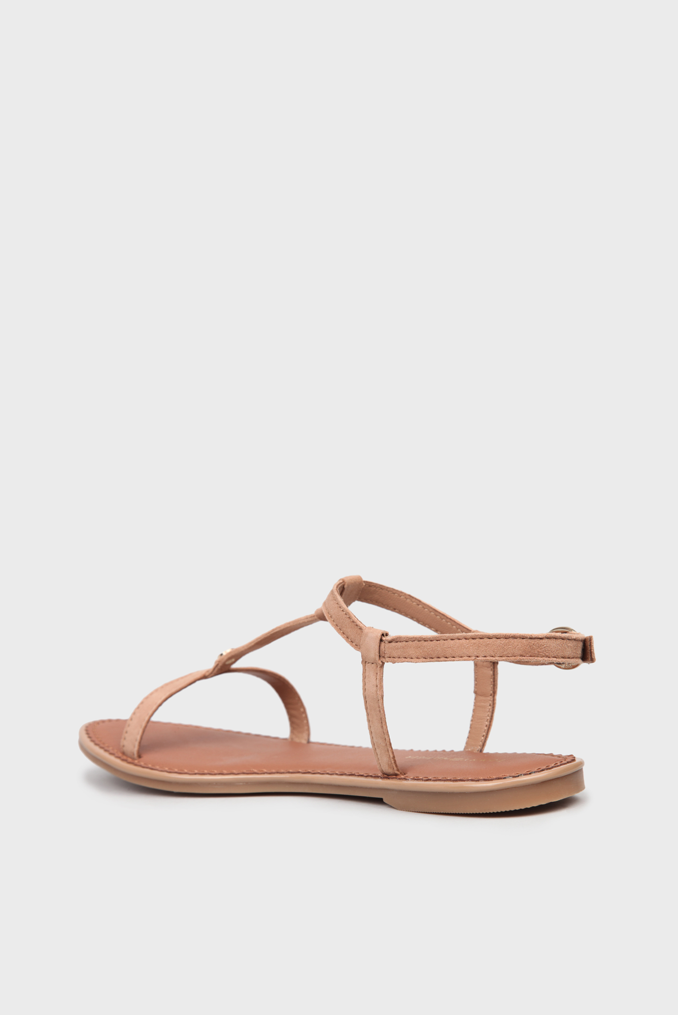 Женские бежевые замшевые сандалии 9