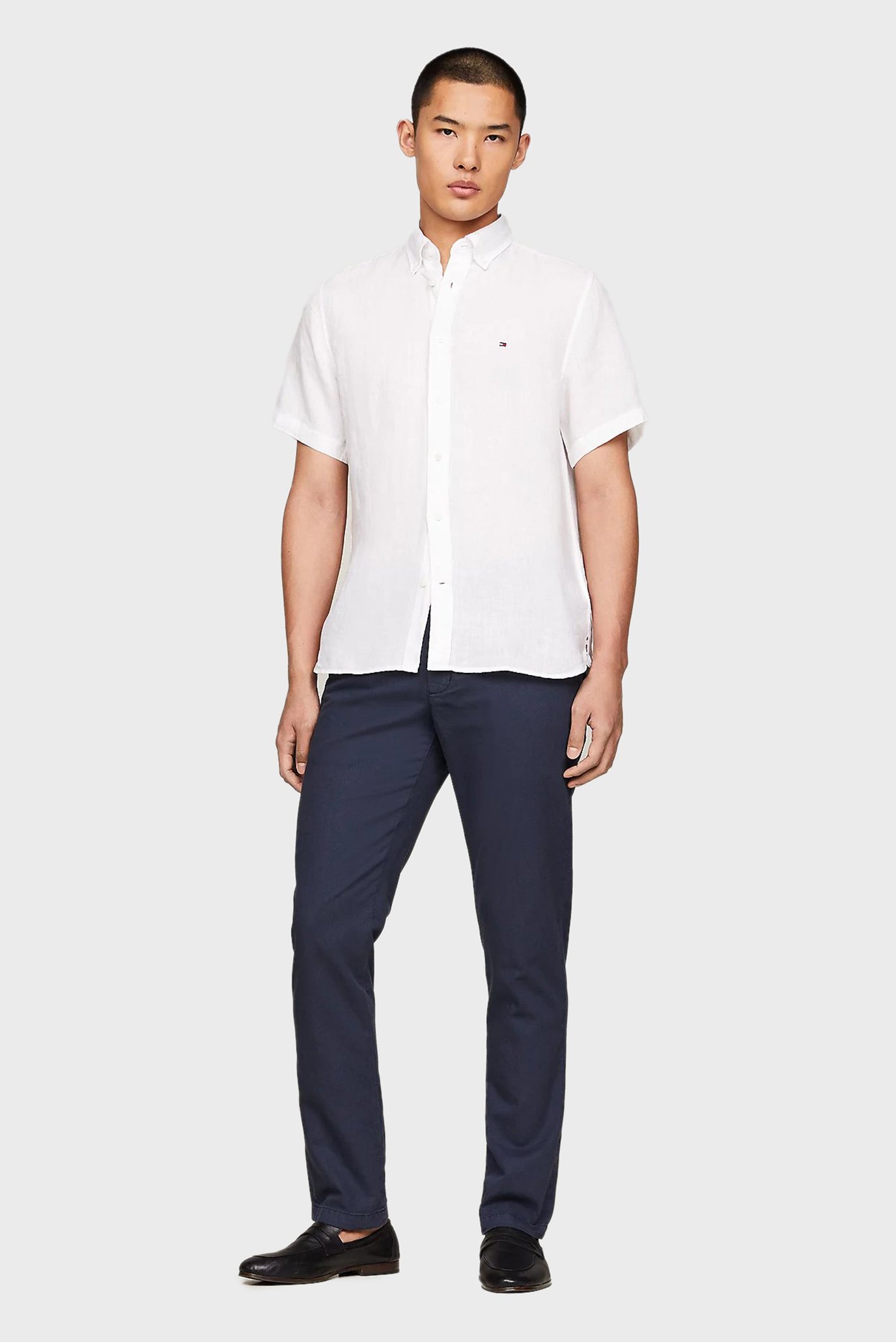 Мужская белая льняная рубашка PIGMENT DYED LINEN RF 2