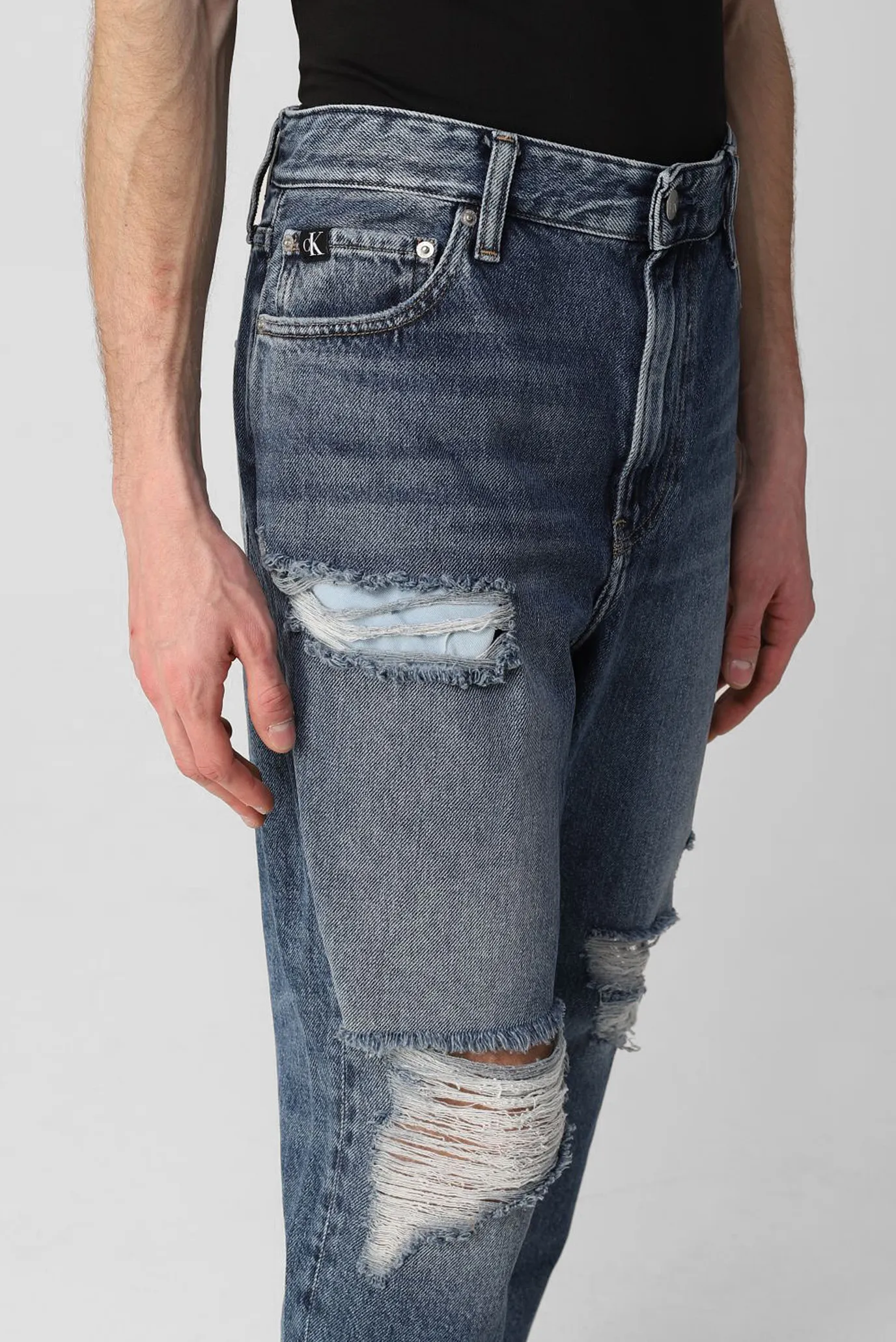 Мужские синие джинсы 5