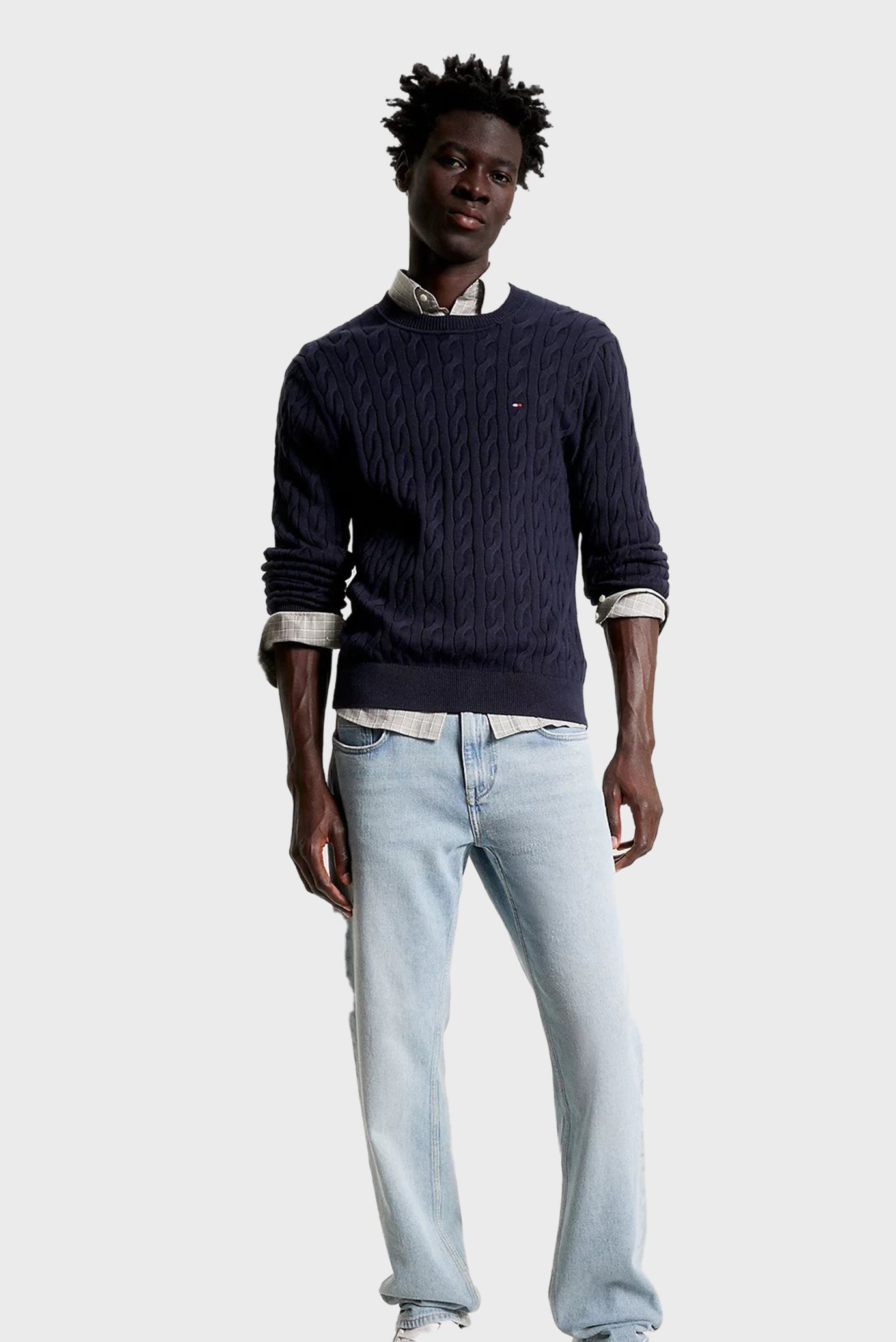 Мужской темно-синий джемпер CLASSIC CABLE 2