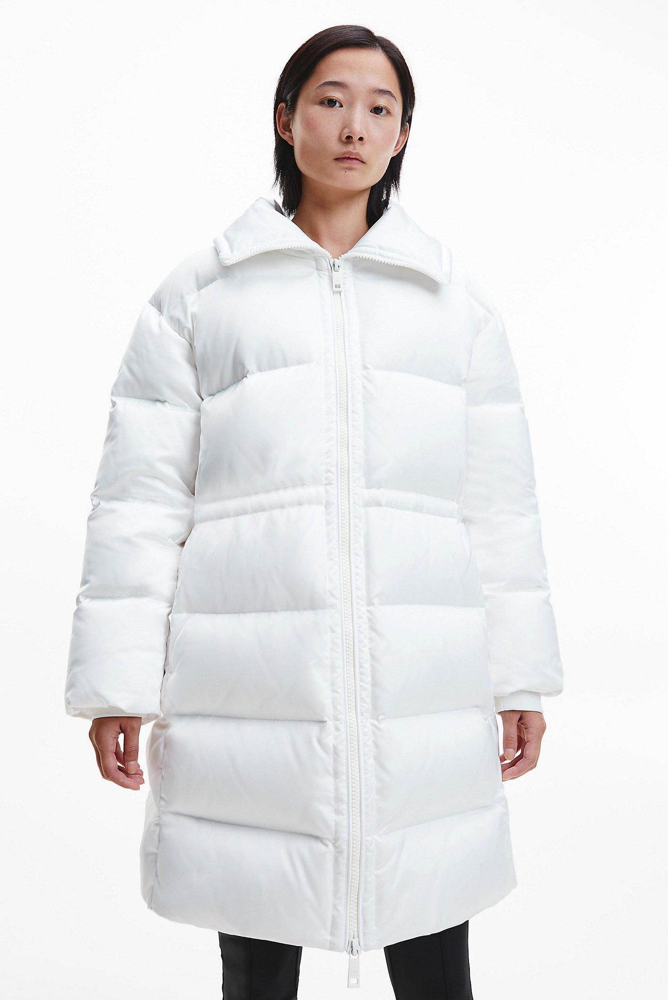 Женский белый пуховик LUX SATIN PUFFER COAT 12