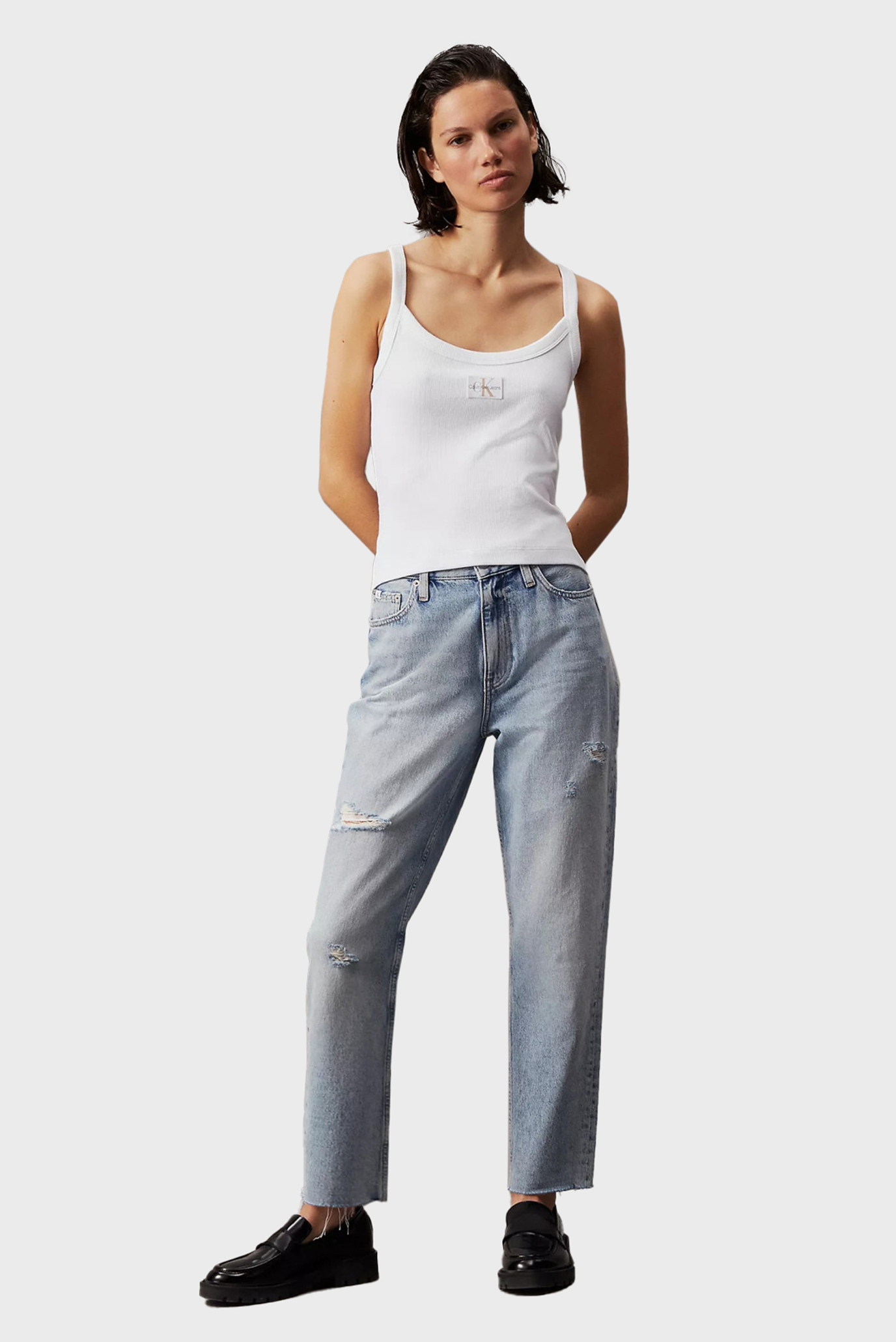 Женские голубые джинсы MOM JEAN 4