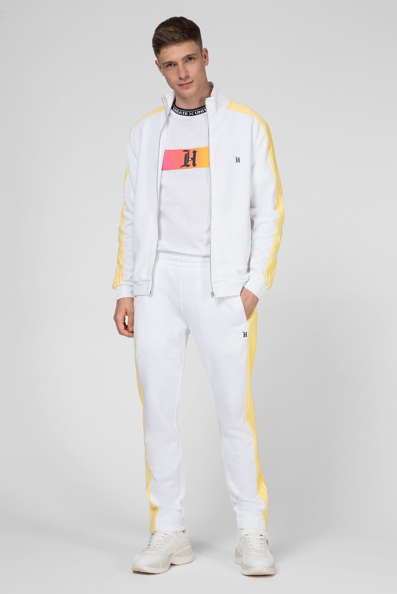 Мужские белые спортивные брюки LEWIS HAMILTON 10