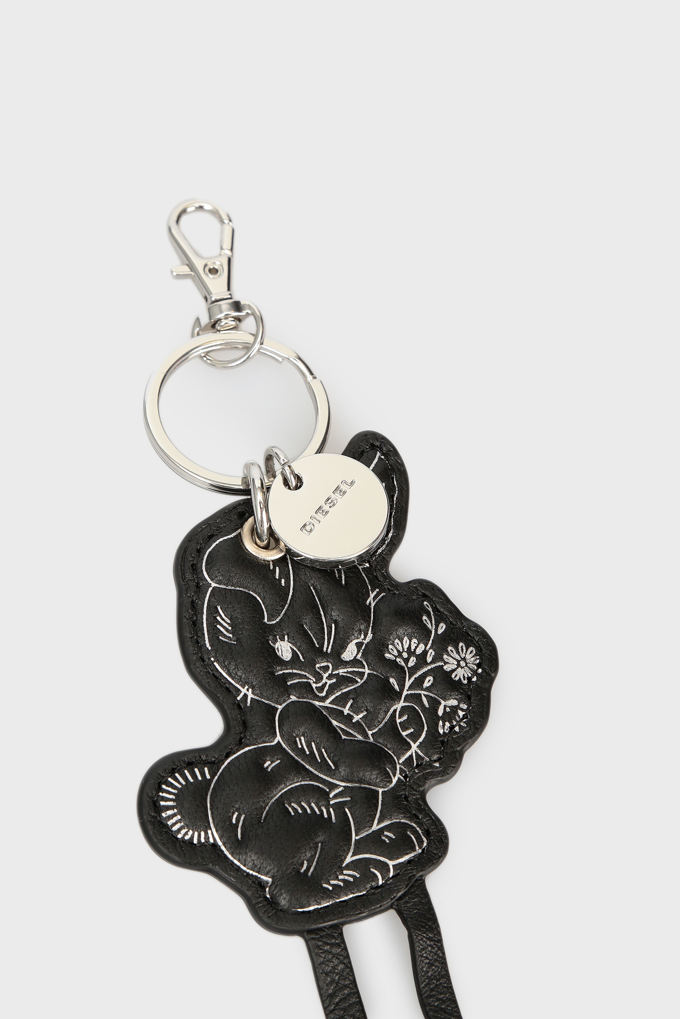 Женский черный кожаный брелок 3