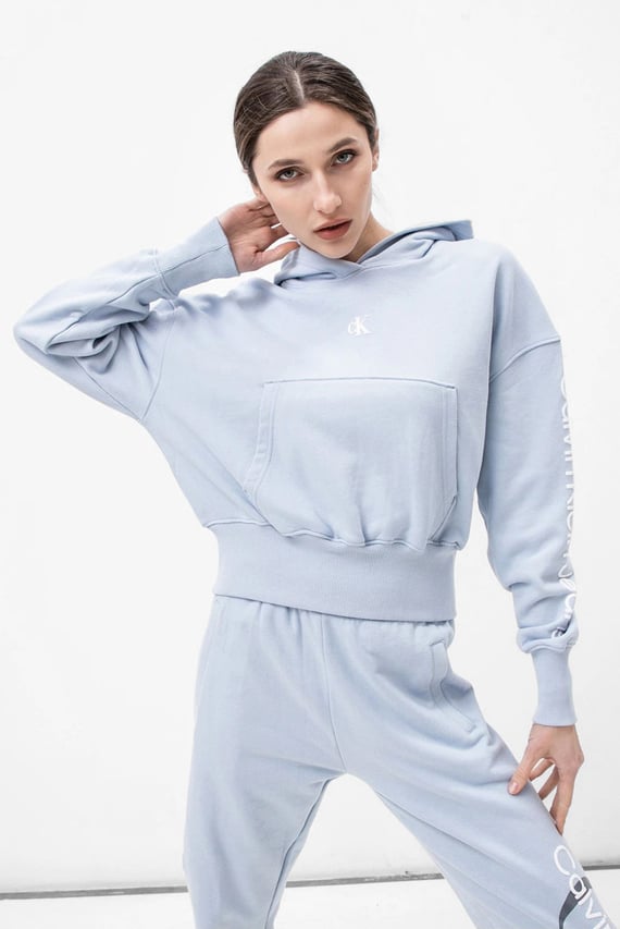 Женское голубое худи BACK TWO TONE MONOGRAM