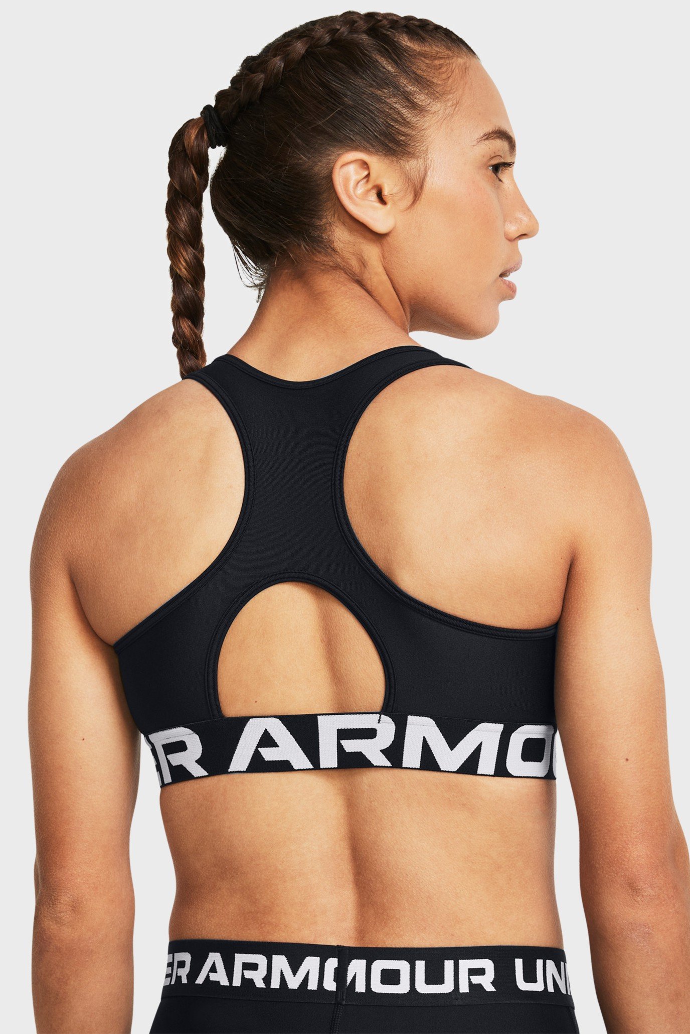 Женский черный топ UA HG Authentics Mid Branded 2