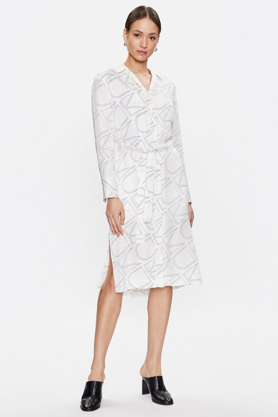 Платье MONOGRAM BELTED SHIRT DRESS