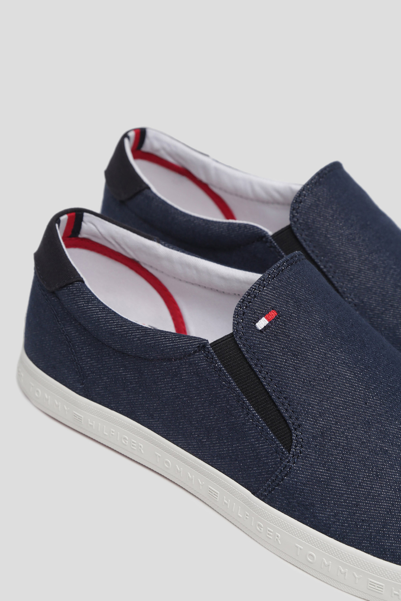 Мужские синие джинсовые слипоны 5