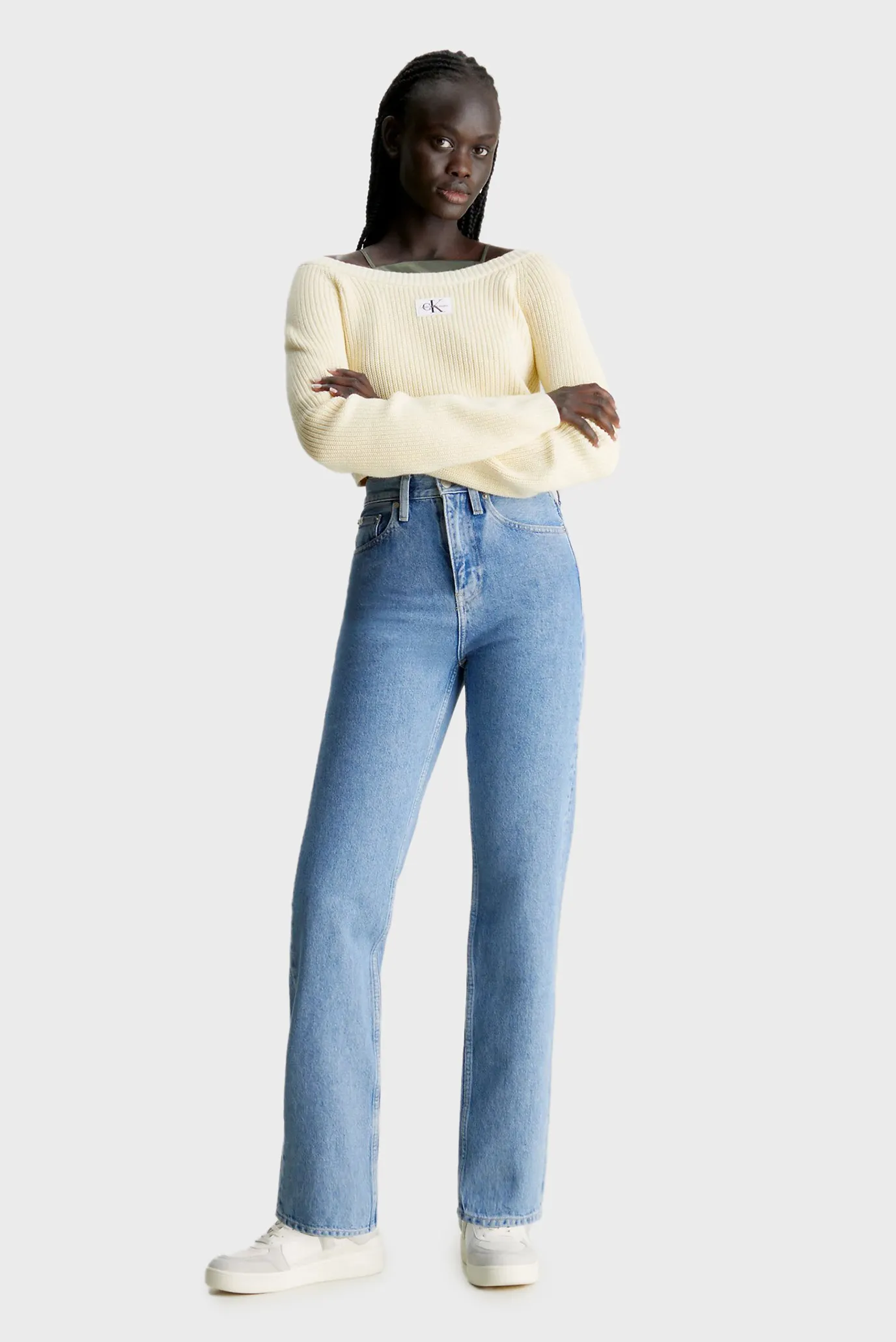 Женские голубые джинсы HIGH RISE STRAIGHT 2