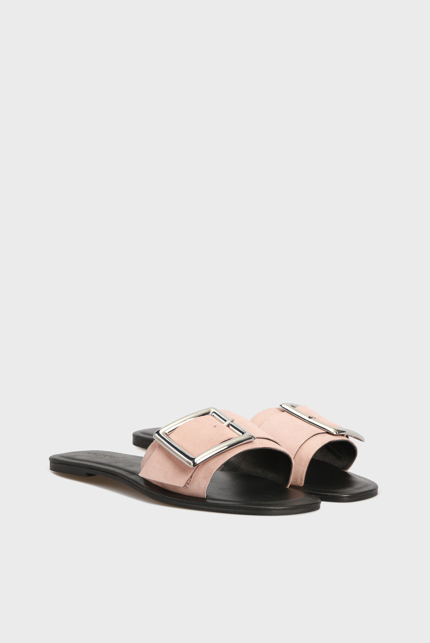 Женские пудровые замшевые мюли 2