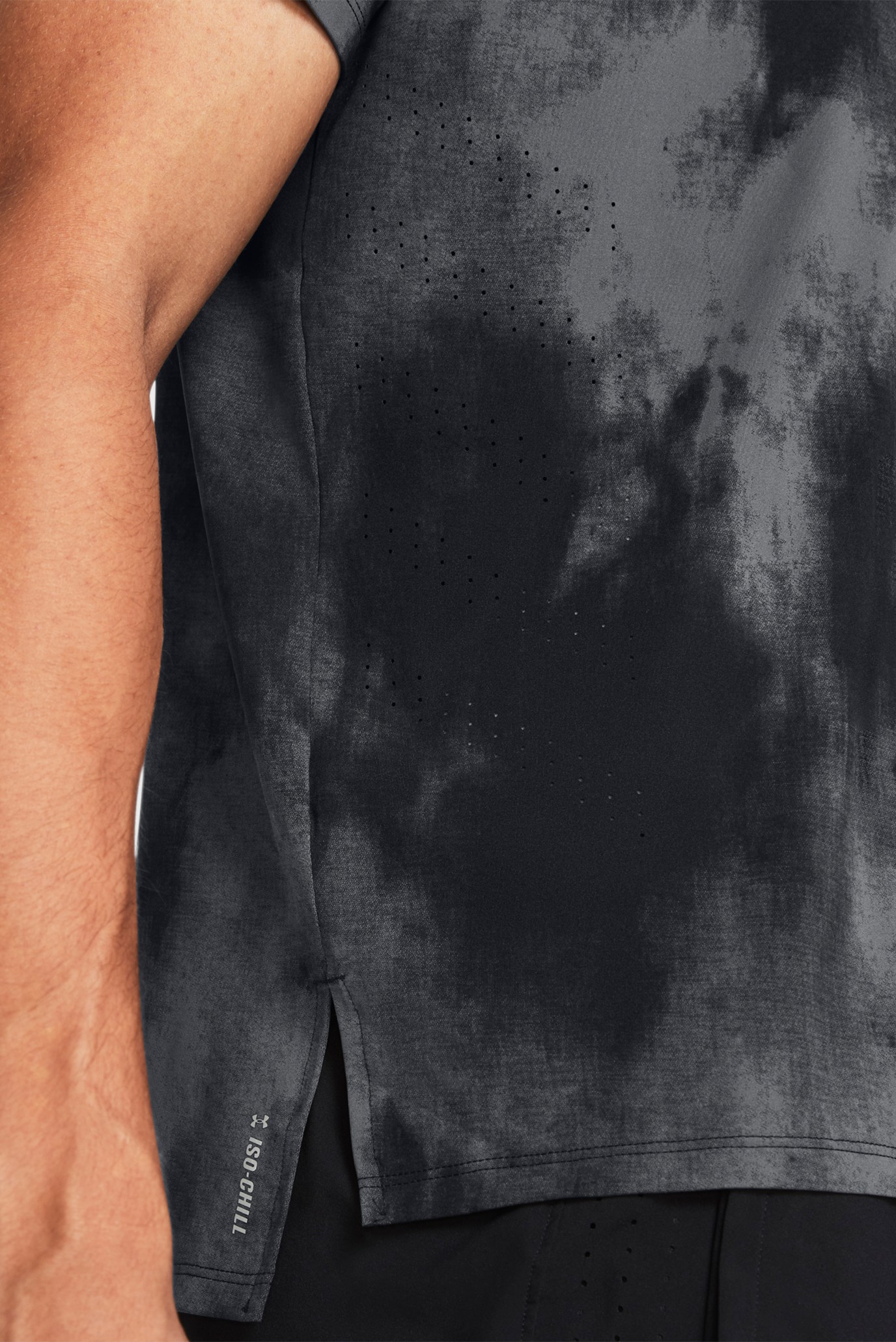 Мужская черная футболка UA LAUNCH ELITE WASH SS 3